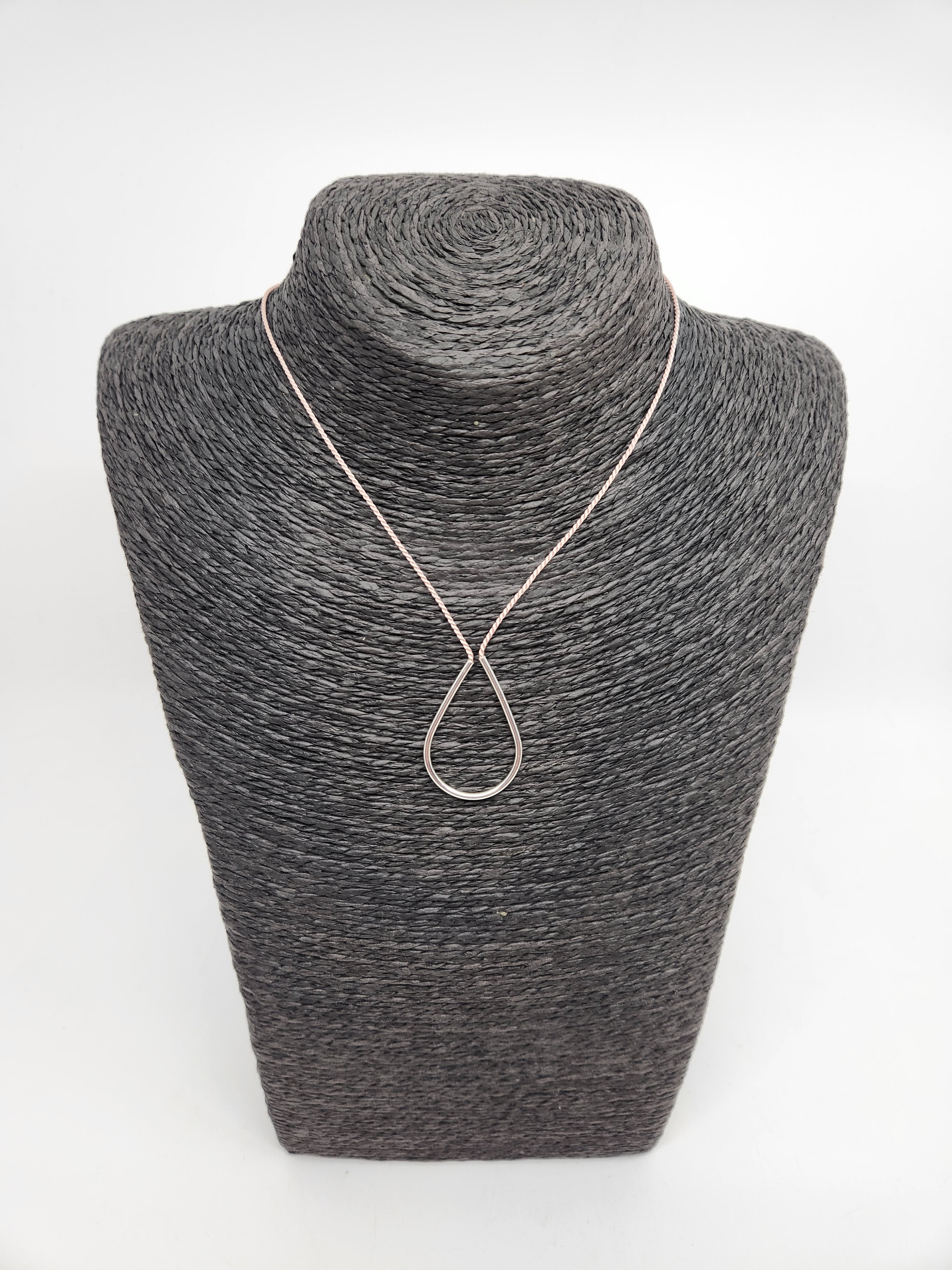 Small Dew Drop Necklace on Silk Cord - Assorted Cord Colours