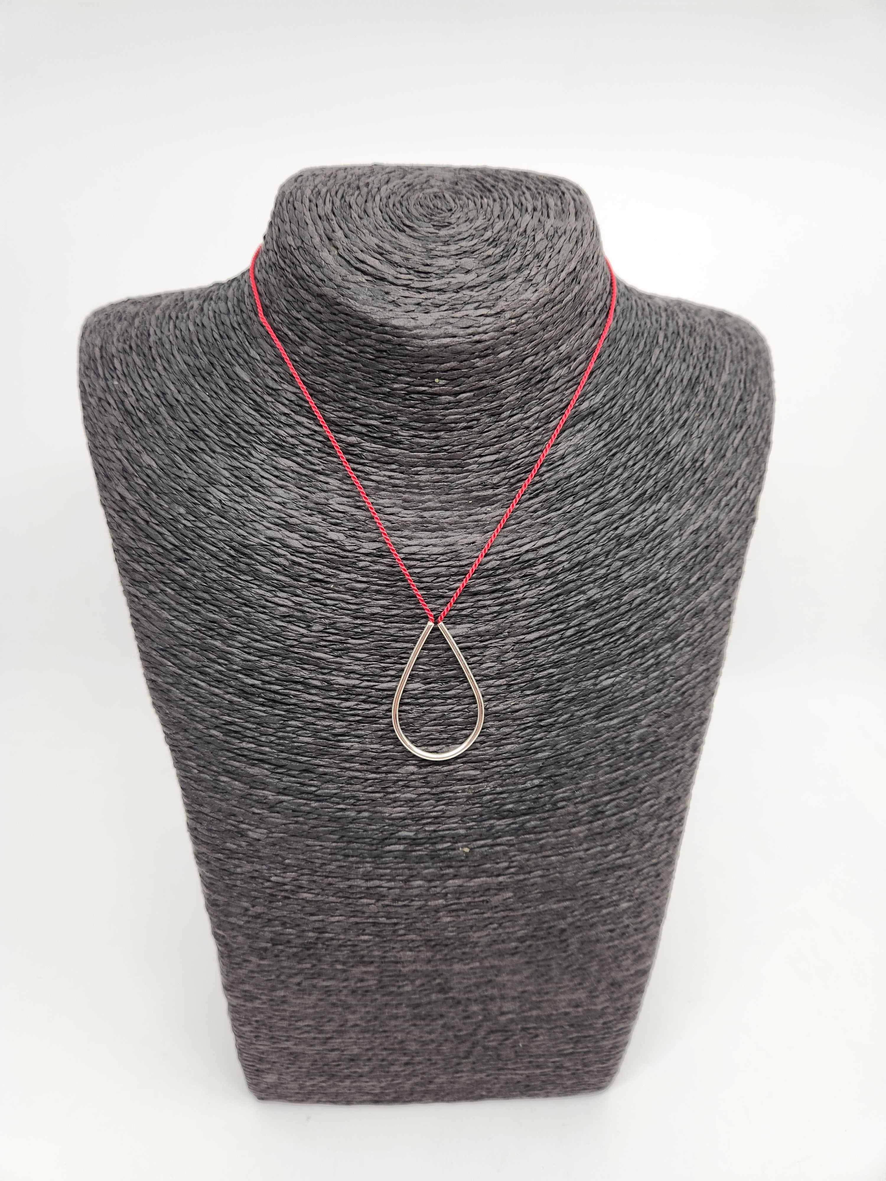 Small Dew Drop Necklace on Silk Cord - Assorted Cord Colours