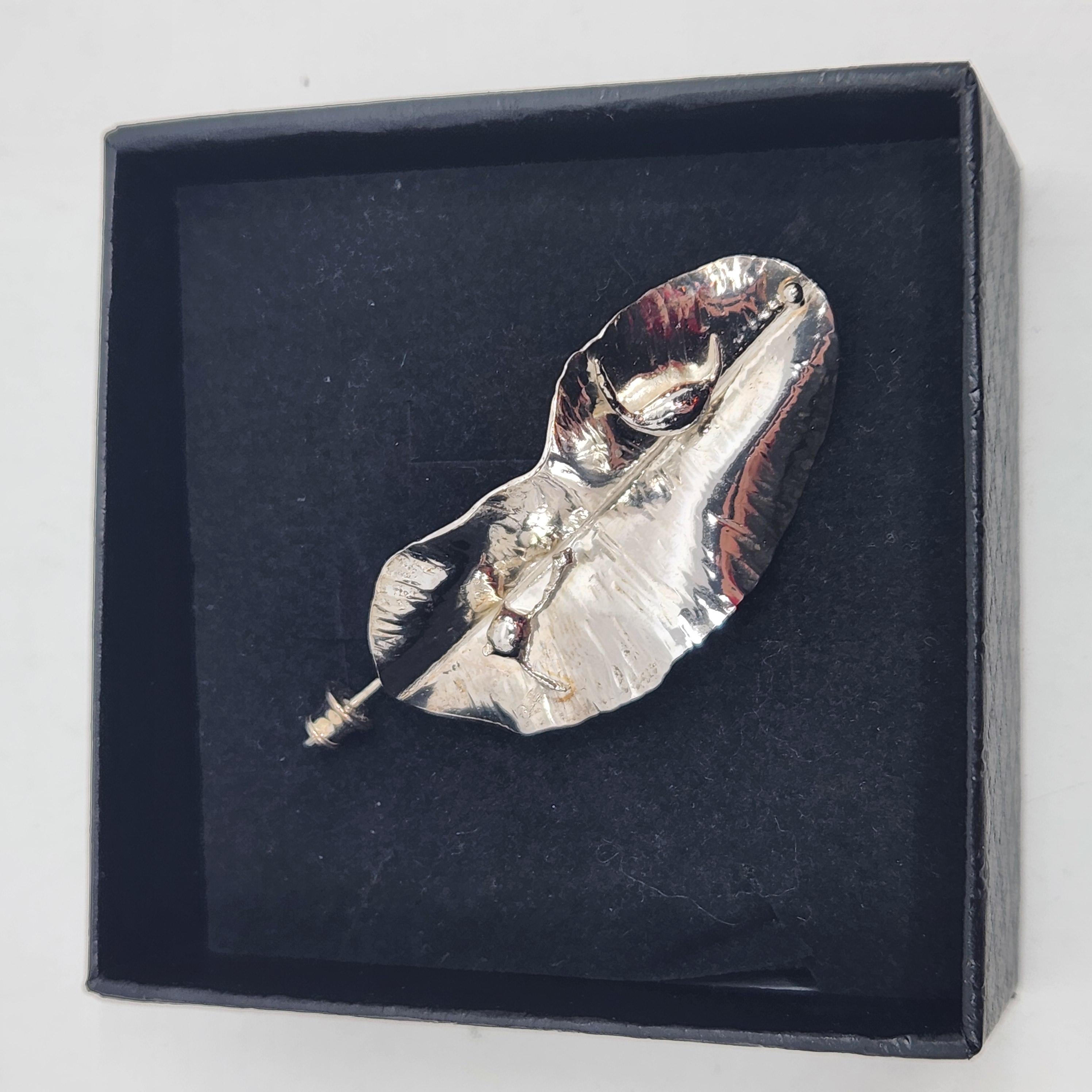 Silver Leaf Brooch