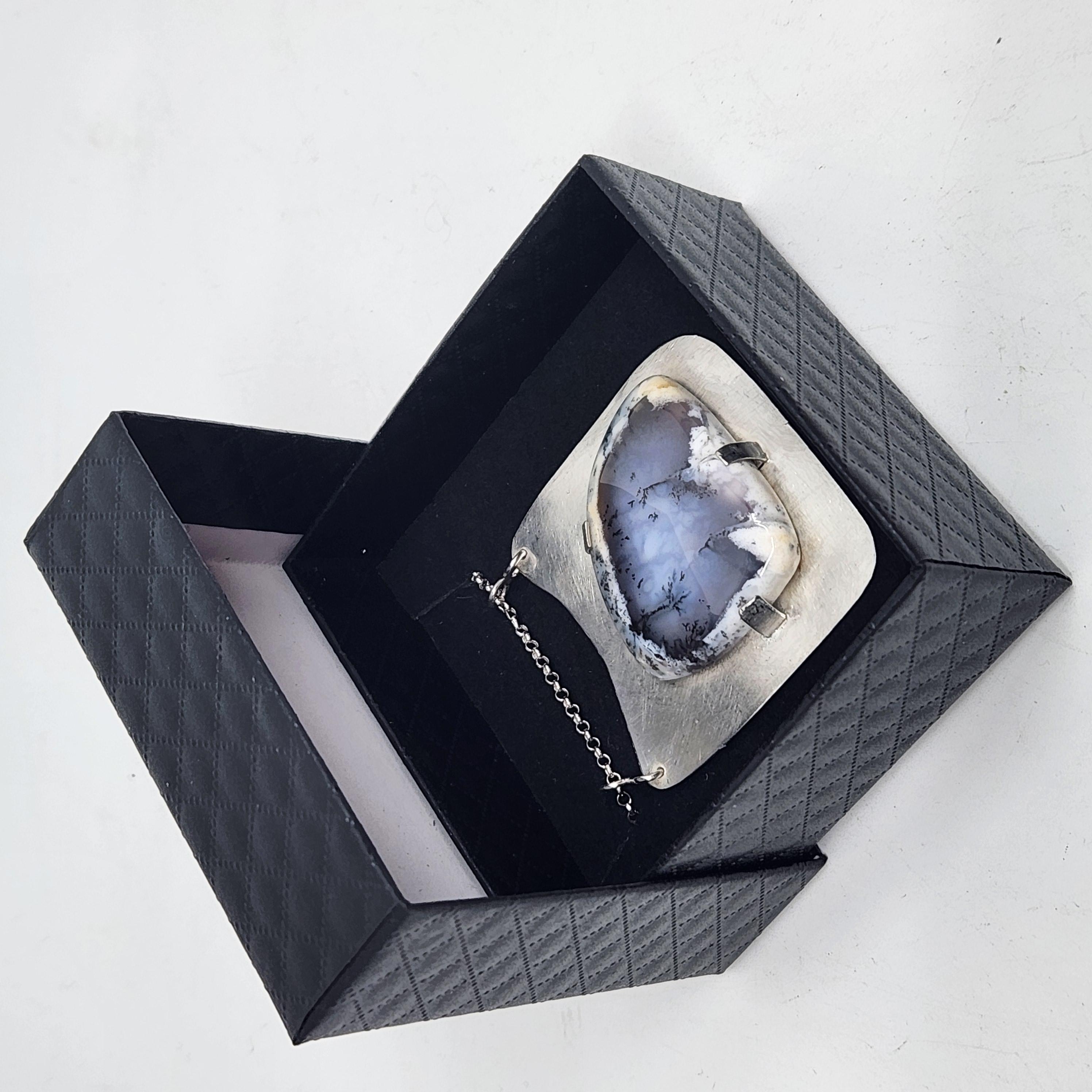 Dendritic Opal & Silver Necklace