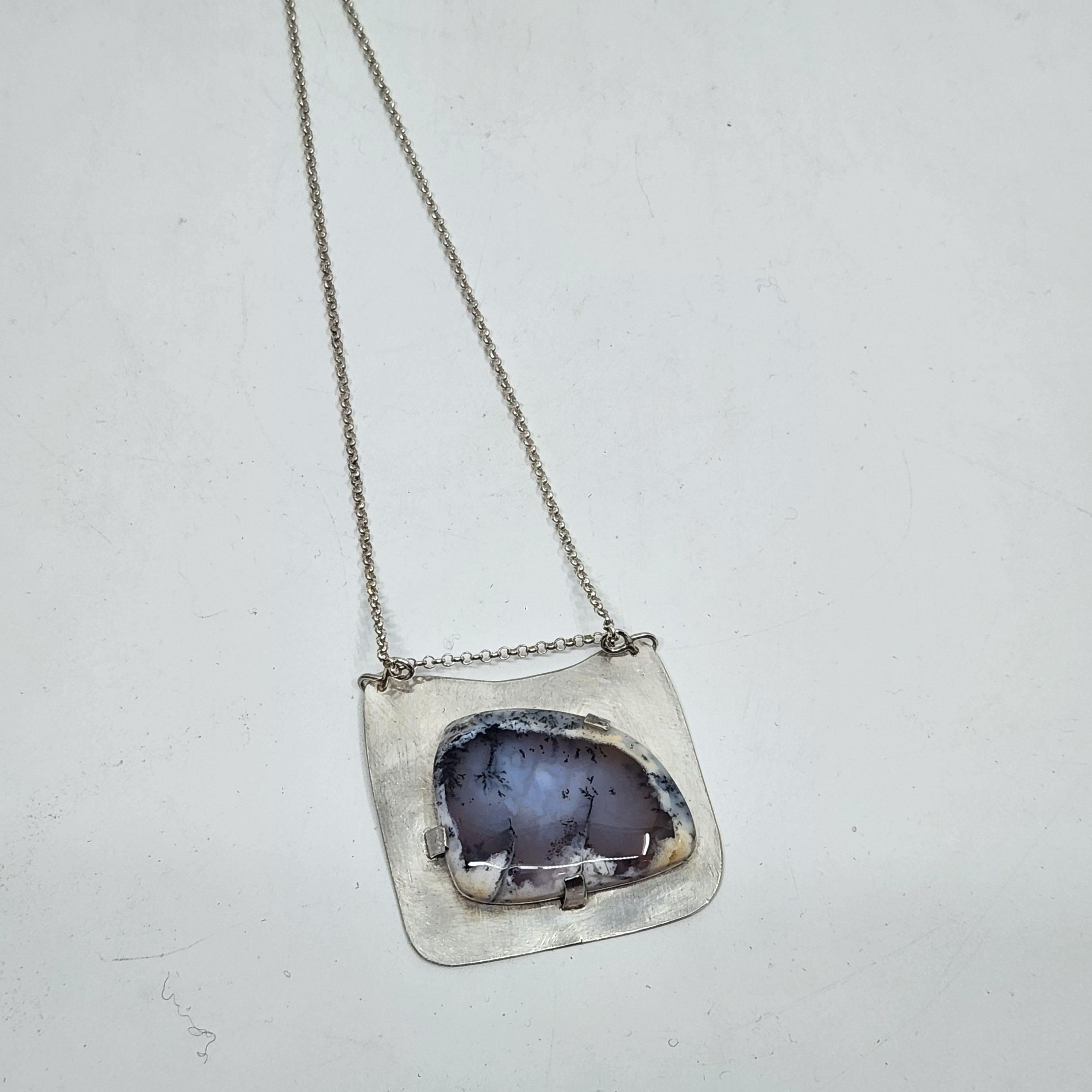 Dendritic Opal & Silver Necklace