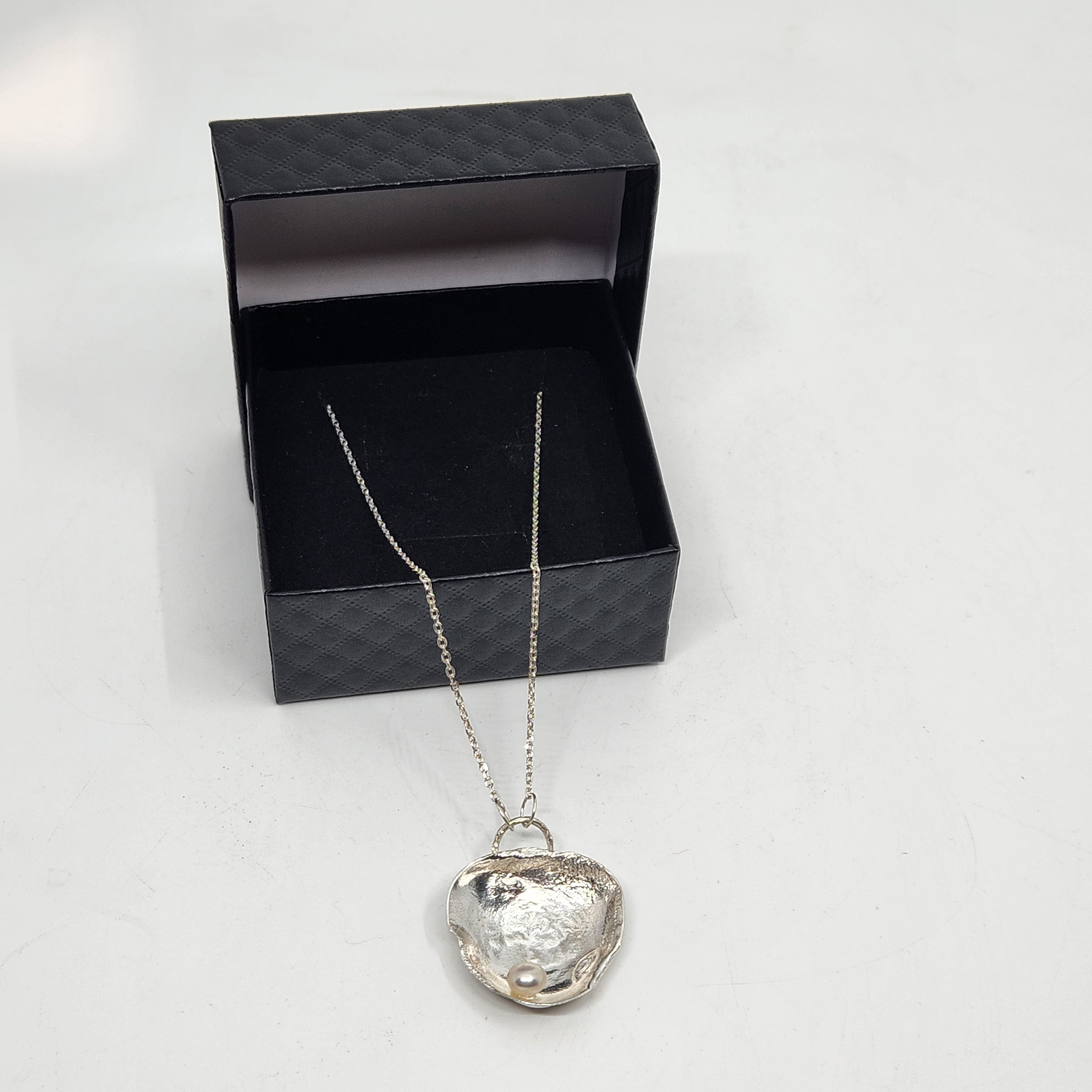 Pearl in Oyster Silver Necklace
