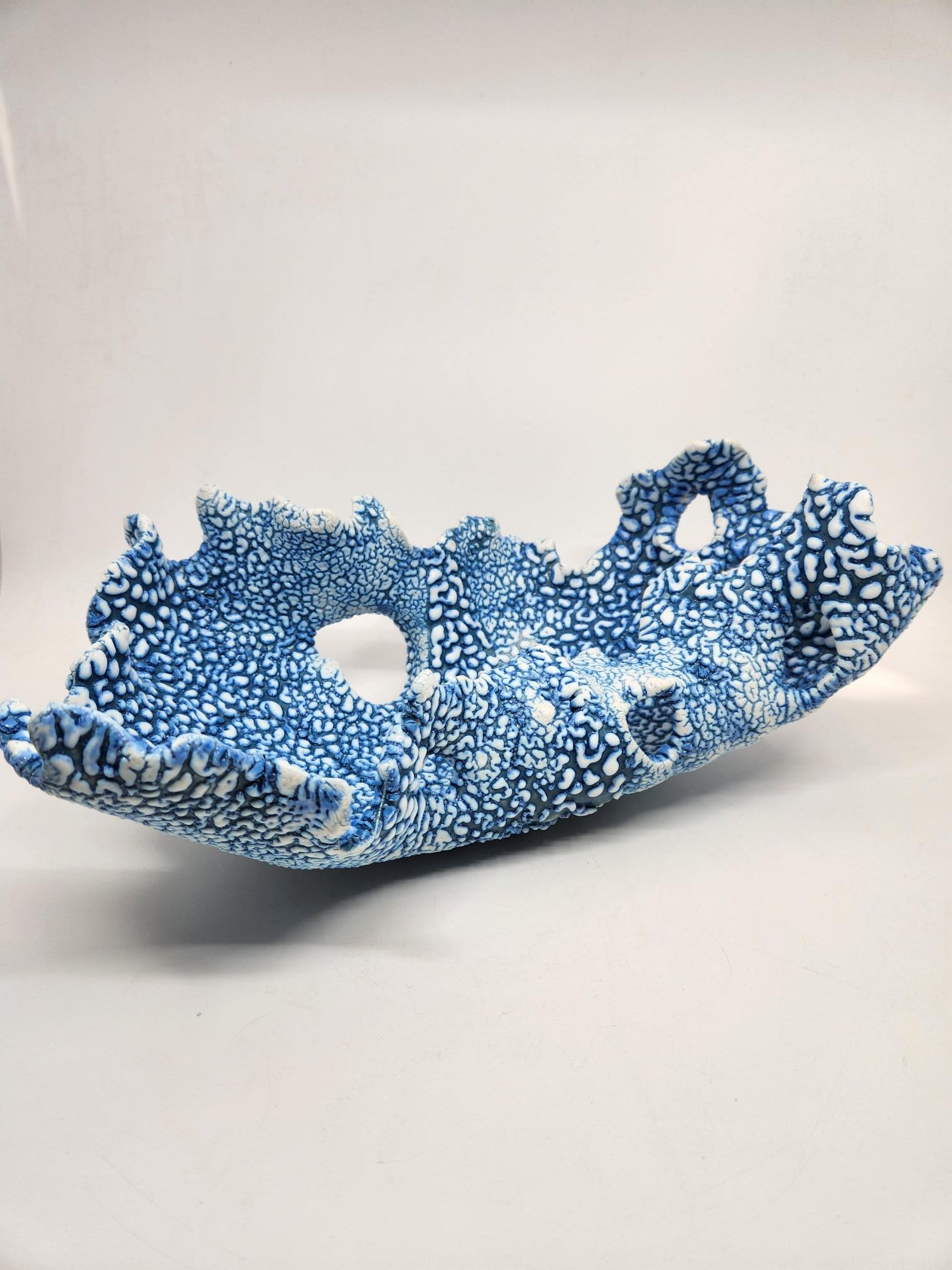 Sculptural Ceramic Piece - Blue & White