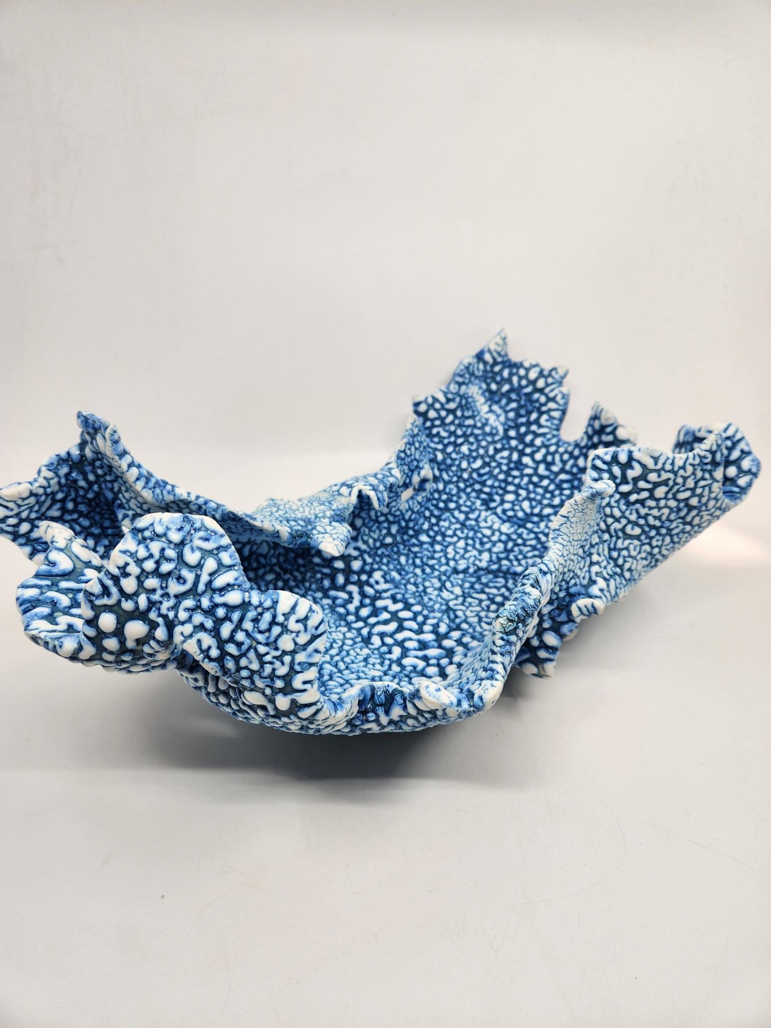 Sculptural Ceramic Piece - Blue & White