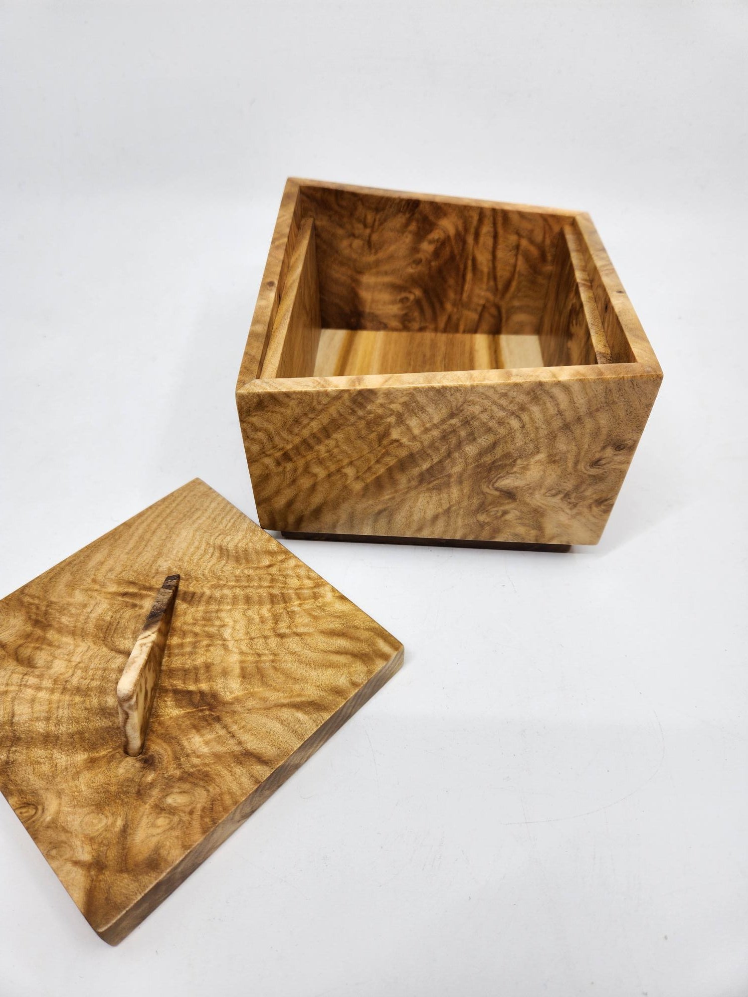 Burl Musk Timber Box with Angled Lid