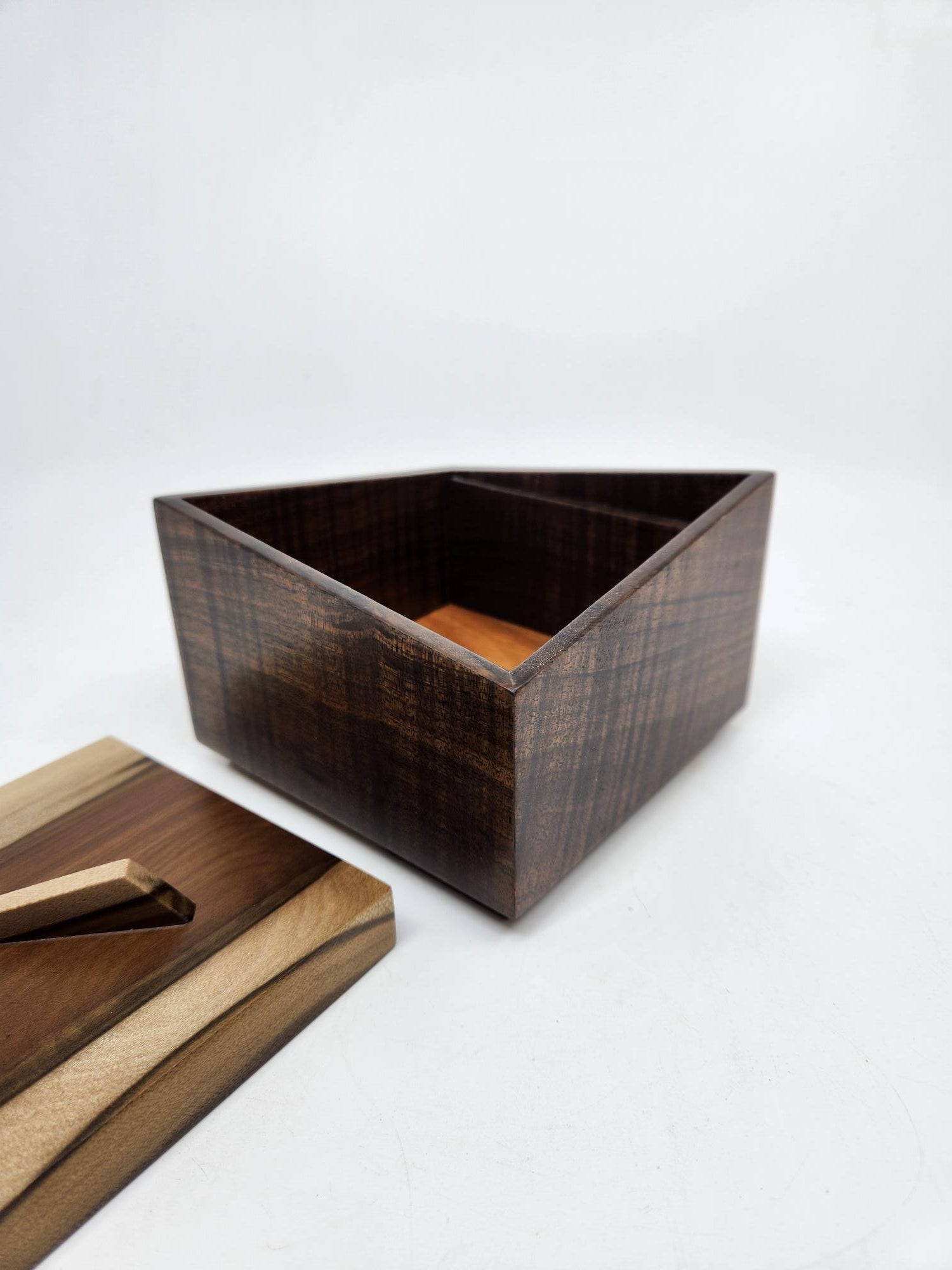 Ancient Blackwood Box with Blackheart Sassafras Angled Lid