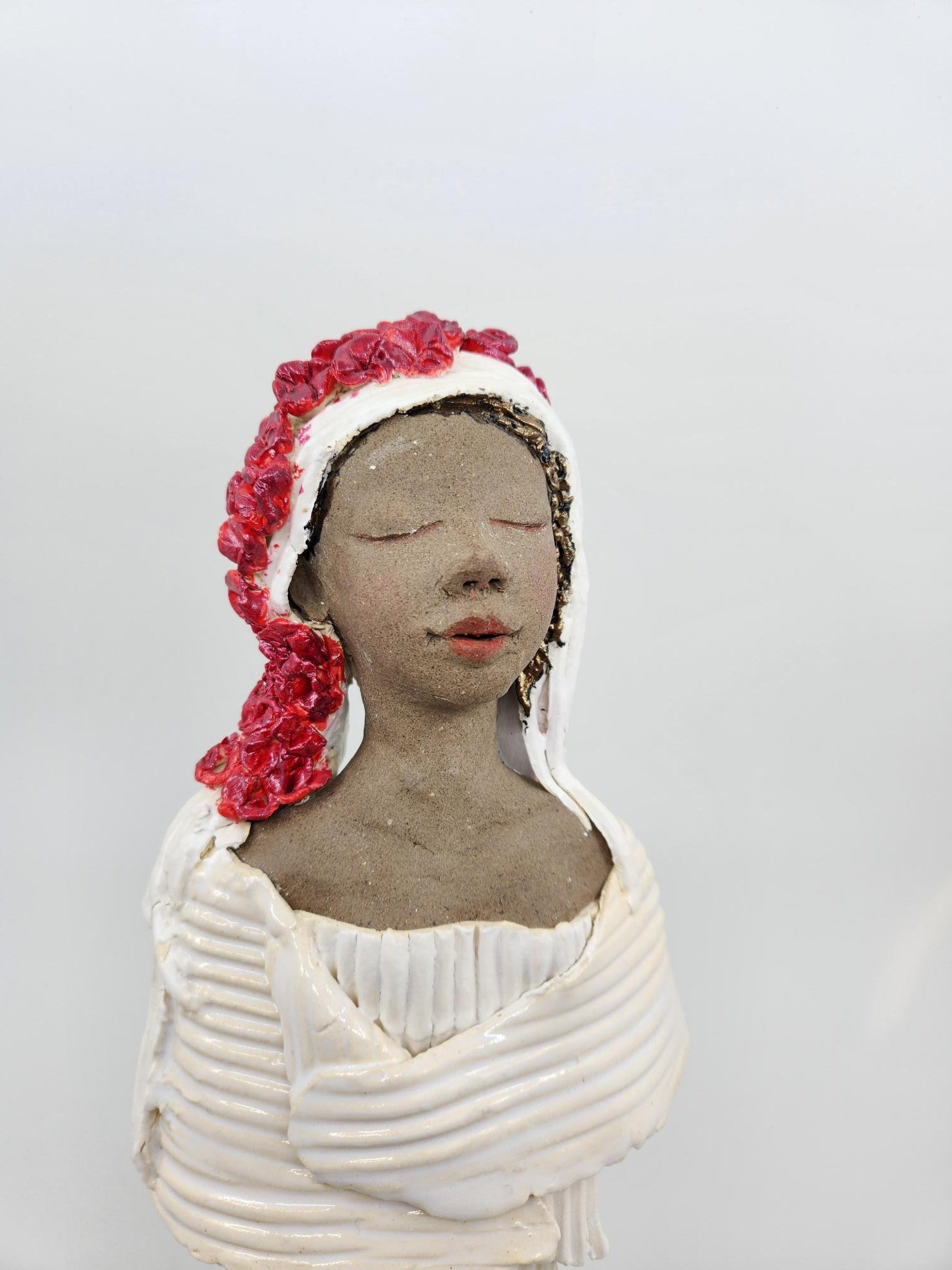 Lady with Red Flowers