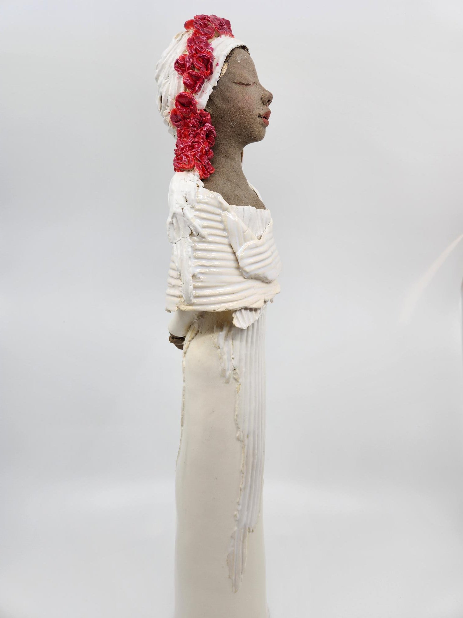 Lady with Red Flowers