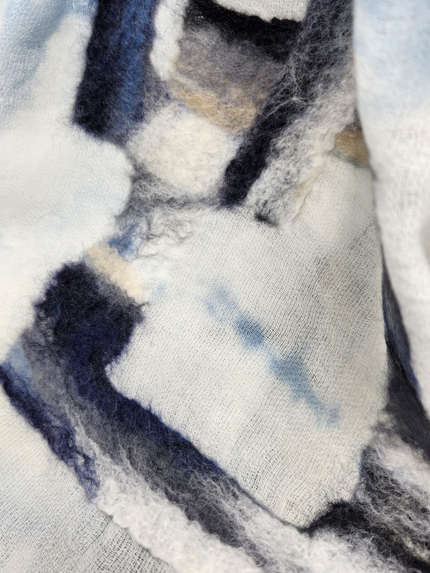 Felted Fine Wool Wrap - Pale Blue