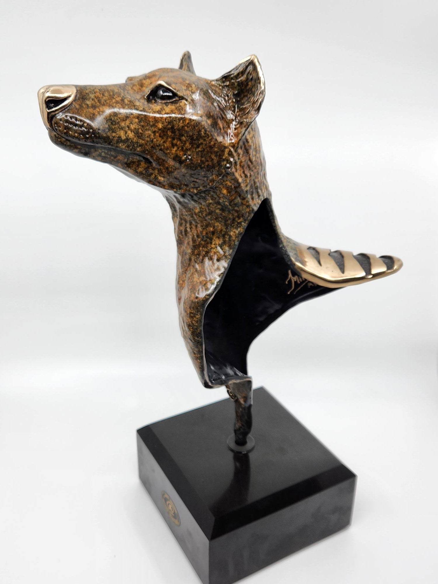 Thylacine Bust on Marble Base