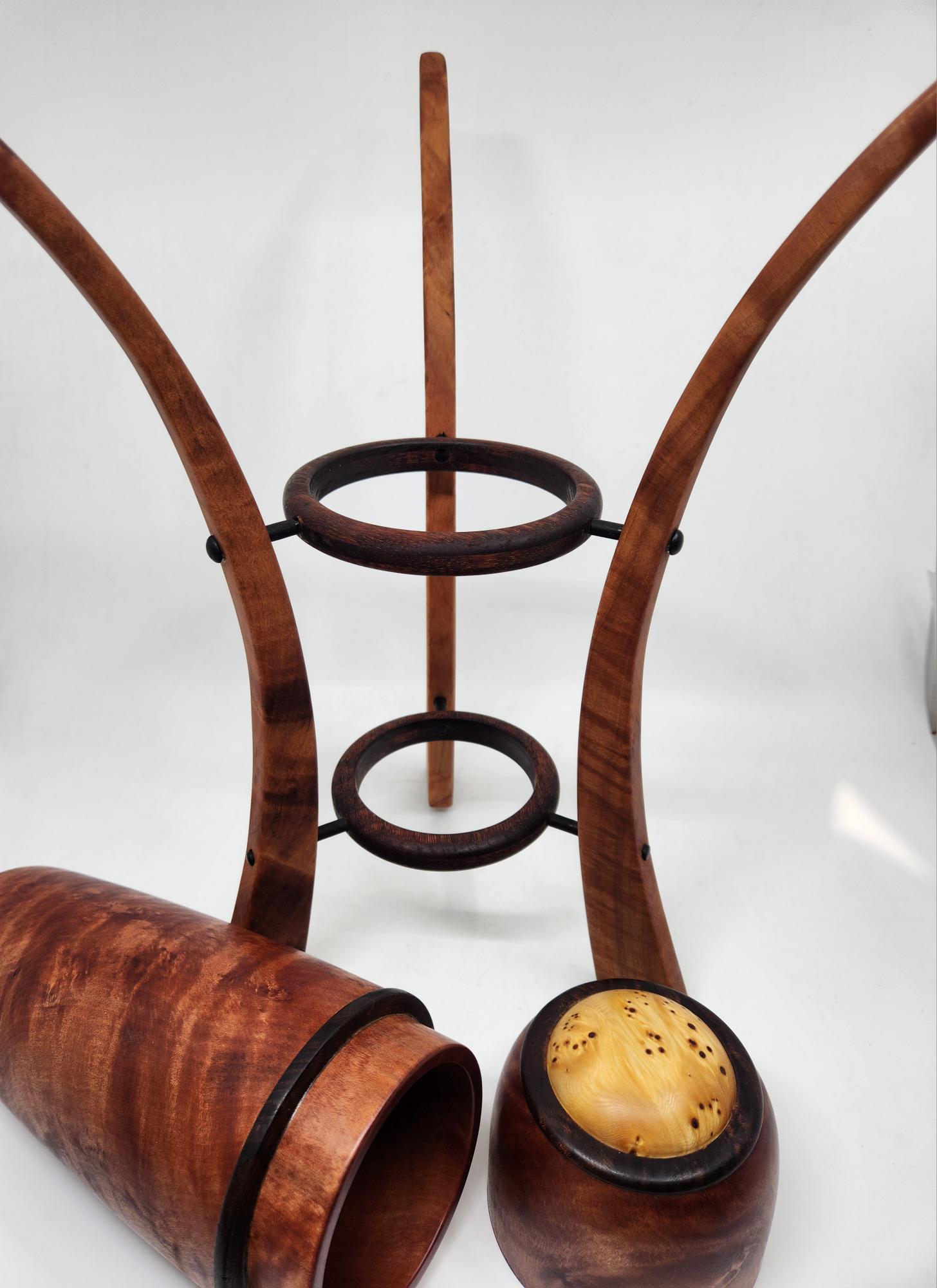Myrtle, Huon and Ebony Vessel on Stand
