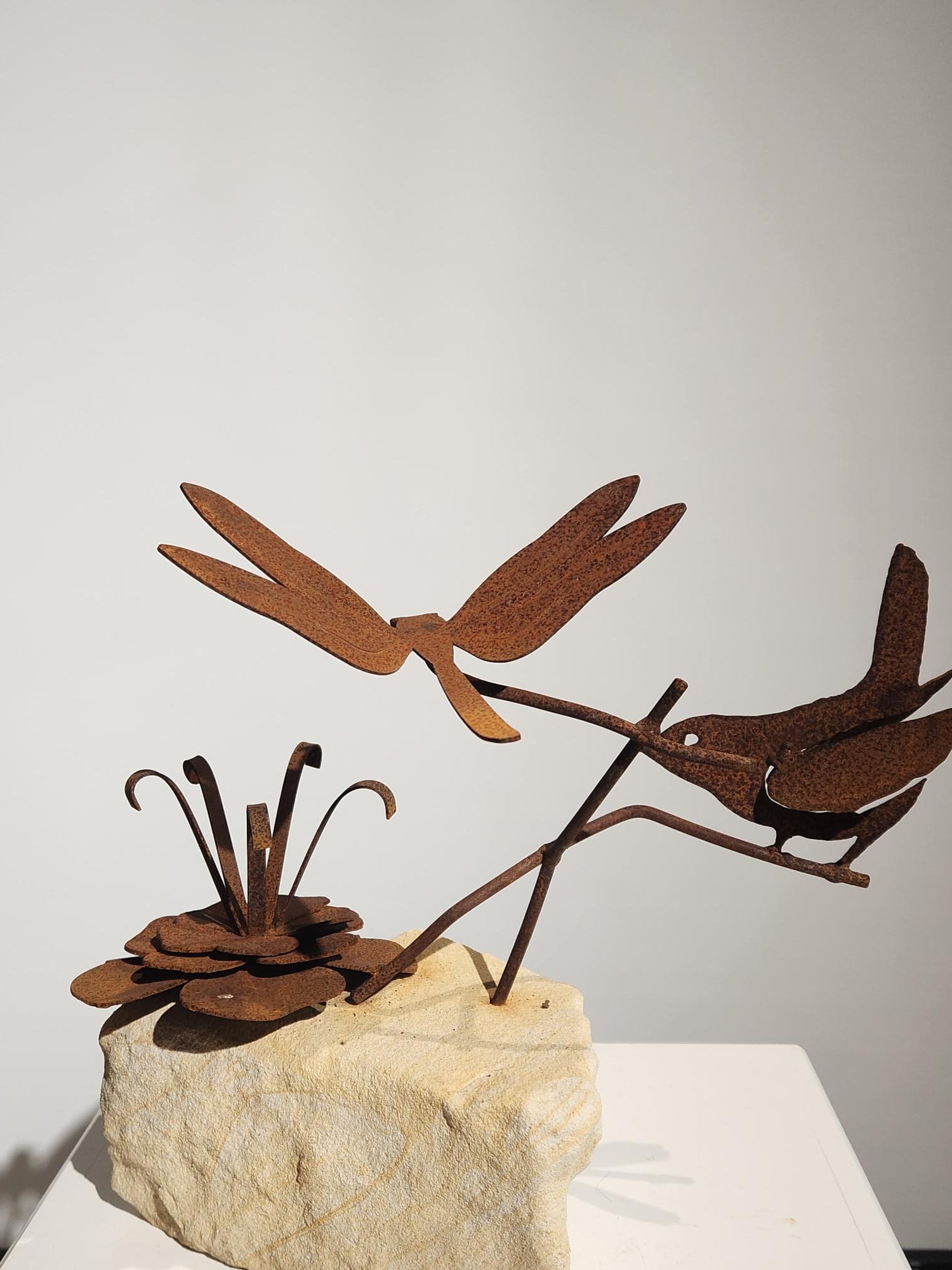 Mini Corten Steel Bird Sculpture