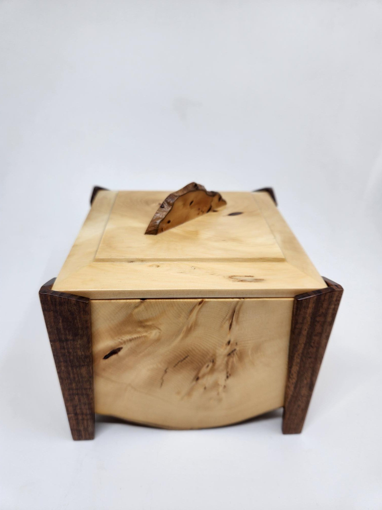 Birdseye Huon Pine Box with Angled Blackwood Legs