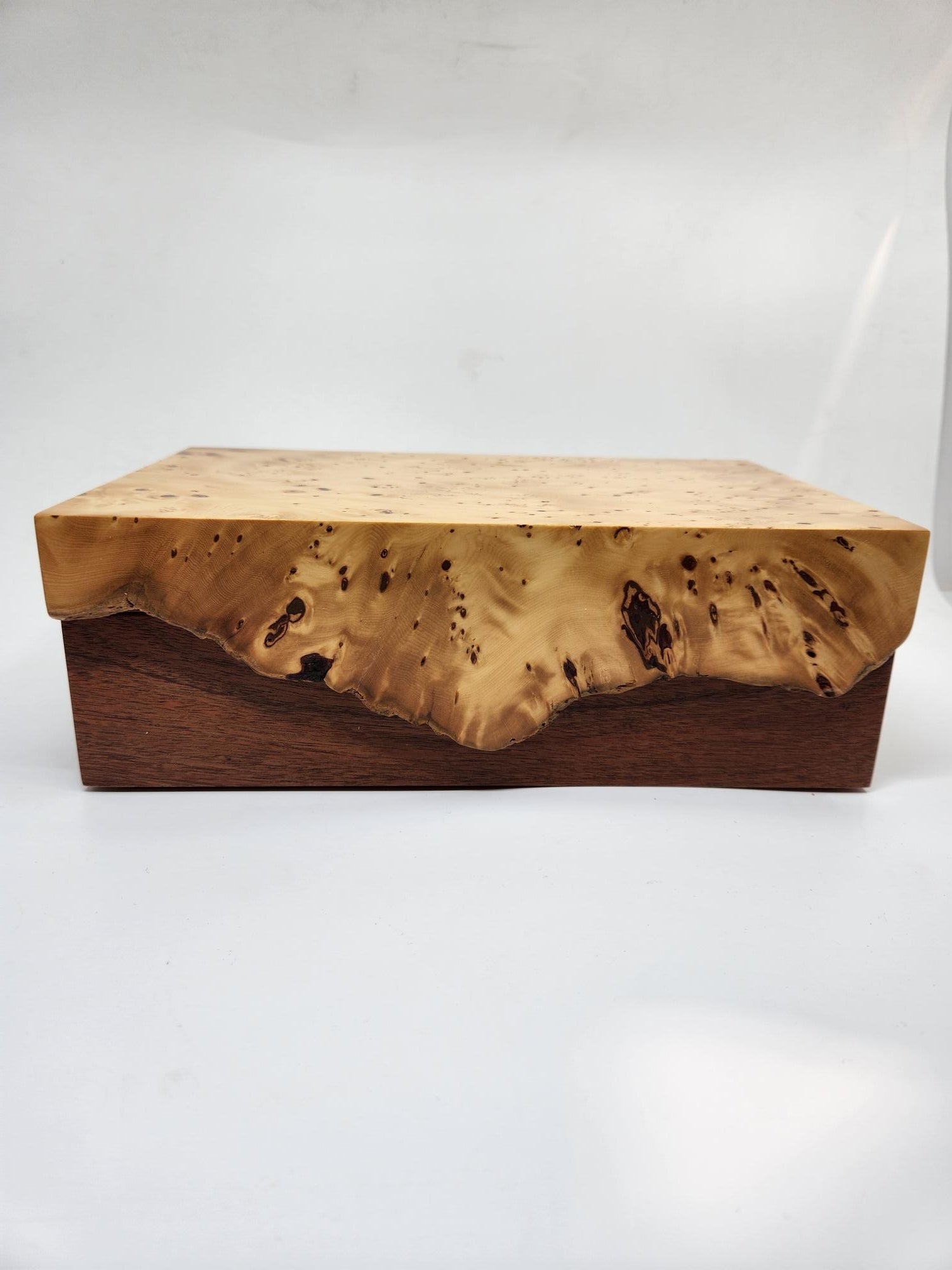 Huon Pine Burl Box with Drop Front