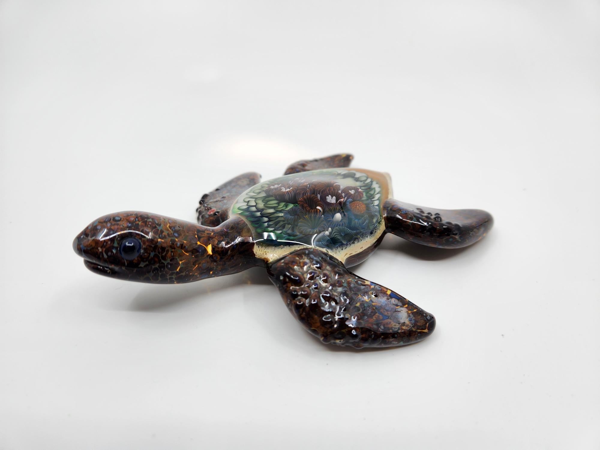 Art Glass Turtle - Dark Brown