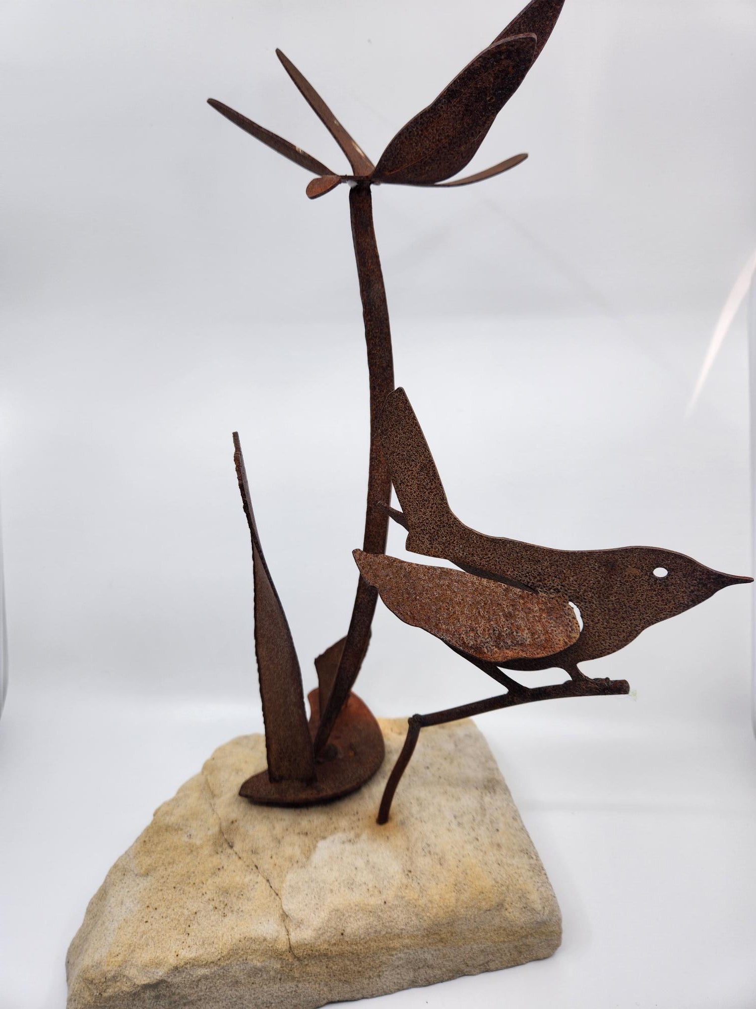 Mini Corten Steel Bird Sculpture