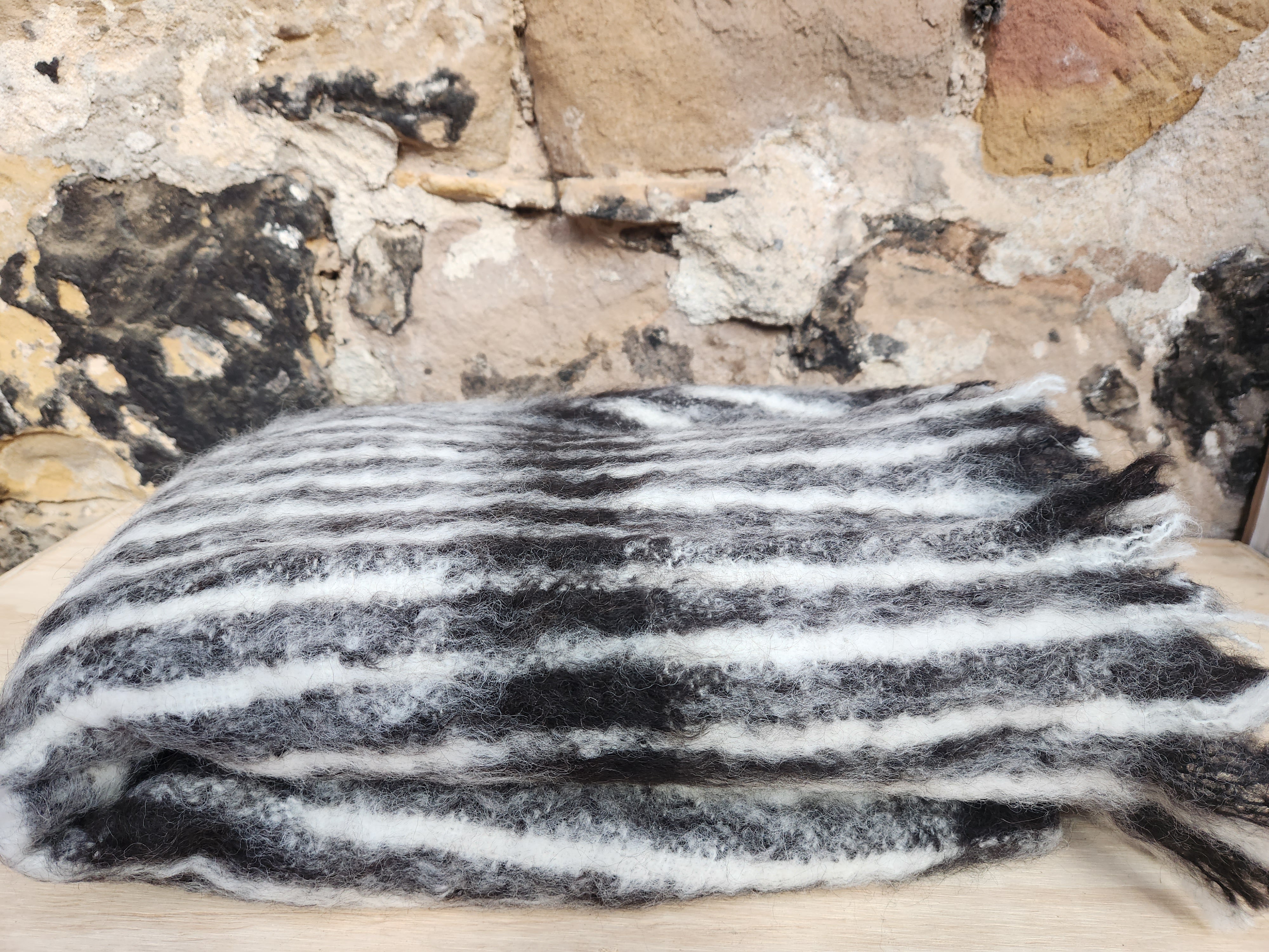 Luxe Tasmanian Alpaca Throw Rug - Stripes and Checks