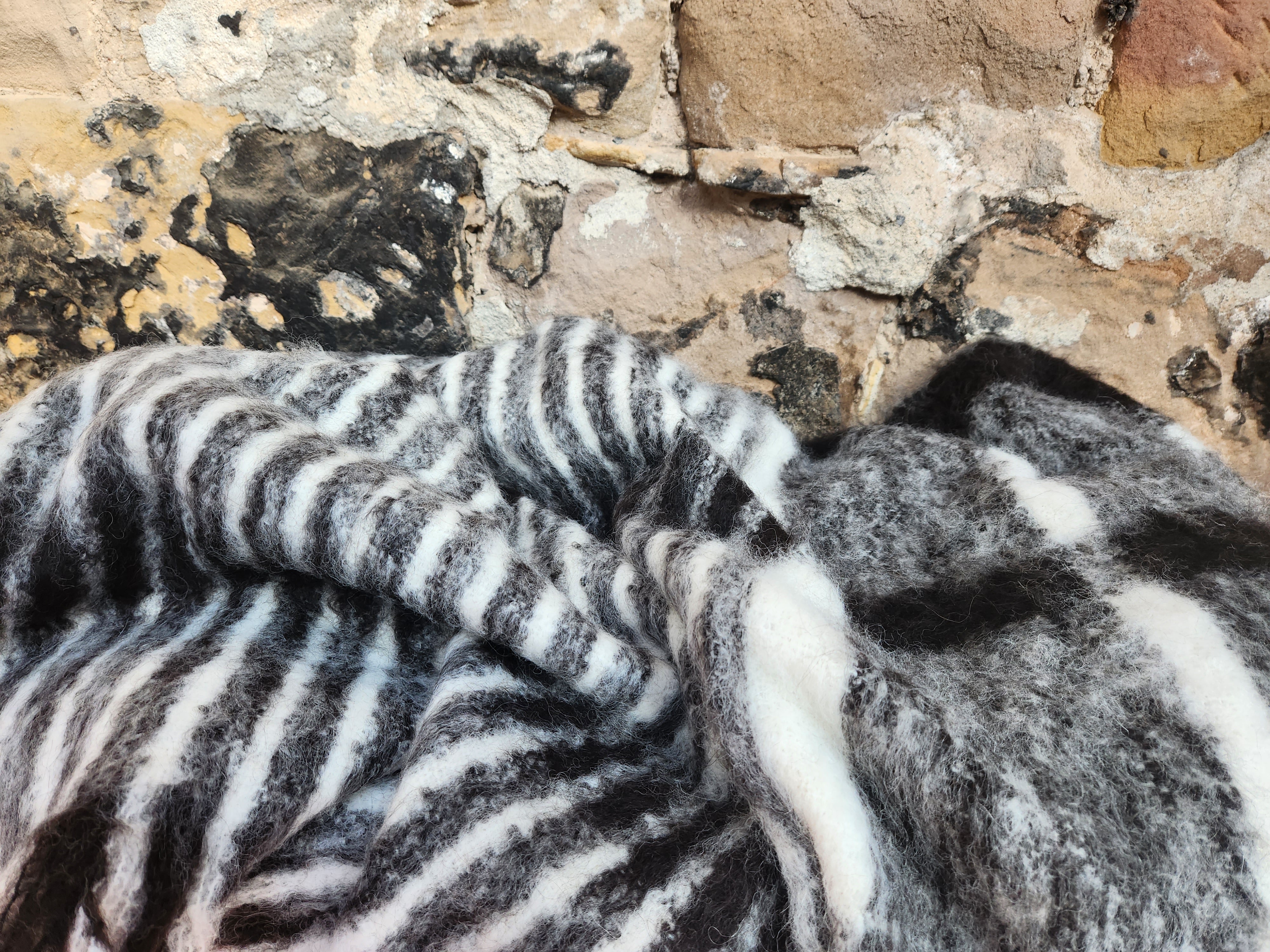 Luxe Tasmanian Alpaca Throw Rug - Stripes and Checks