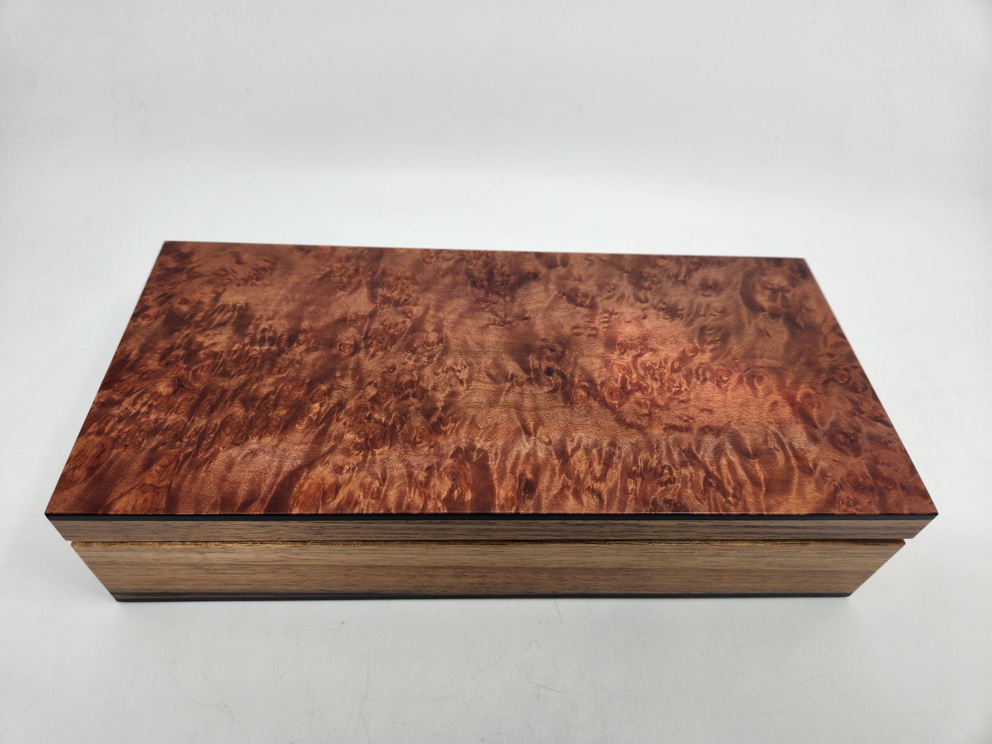 Burl Myrtle & Blackwood Timber Box - Long