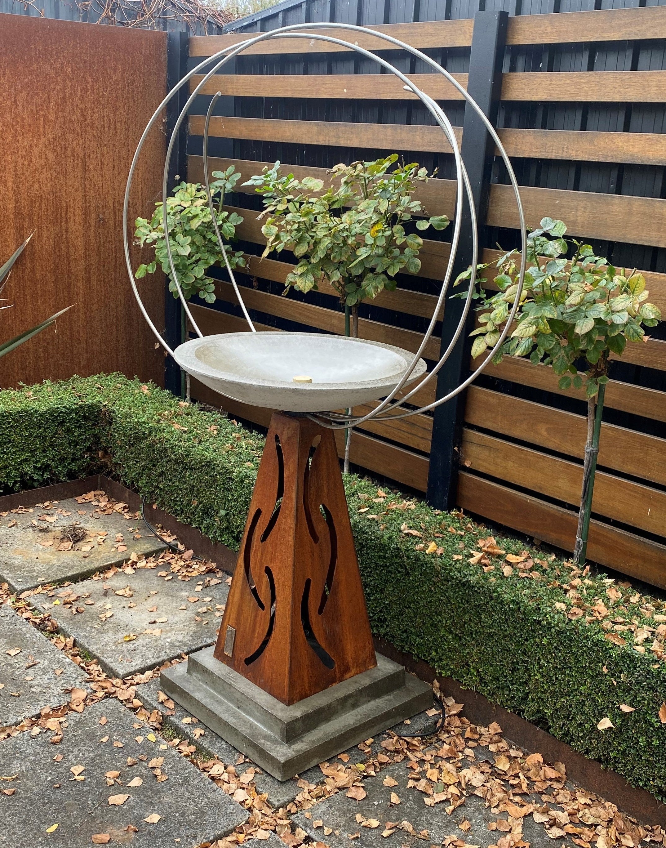 Birdbath Steel Circles