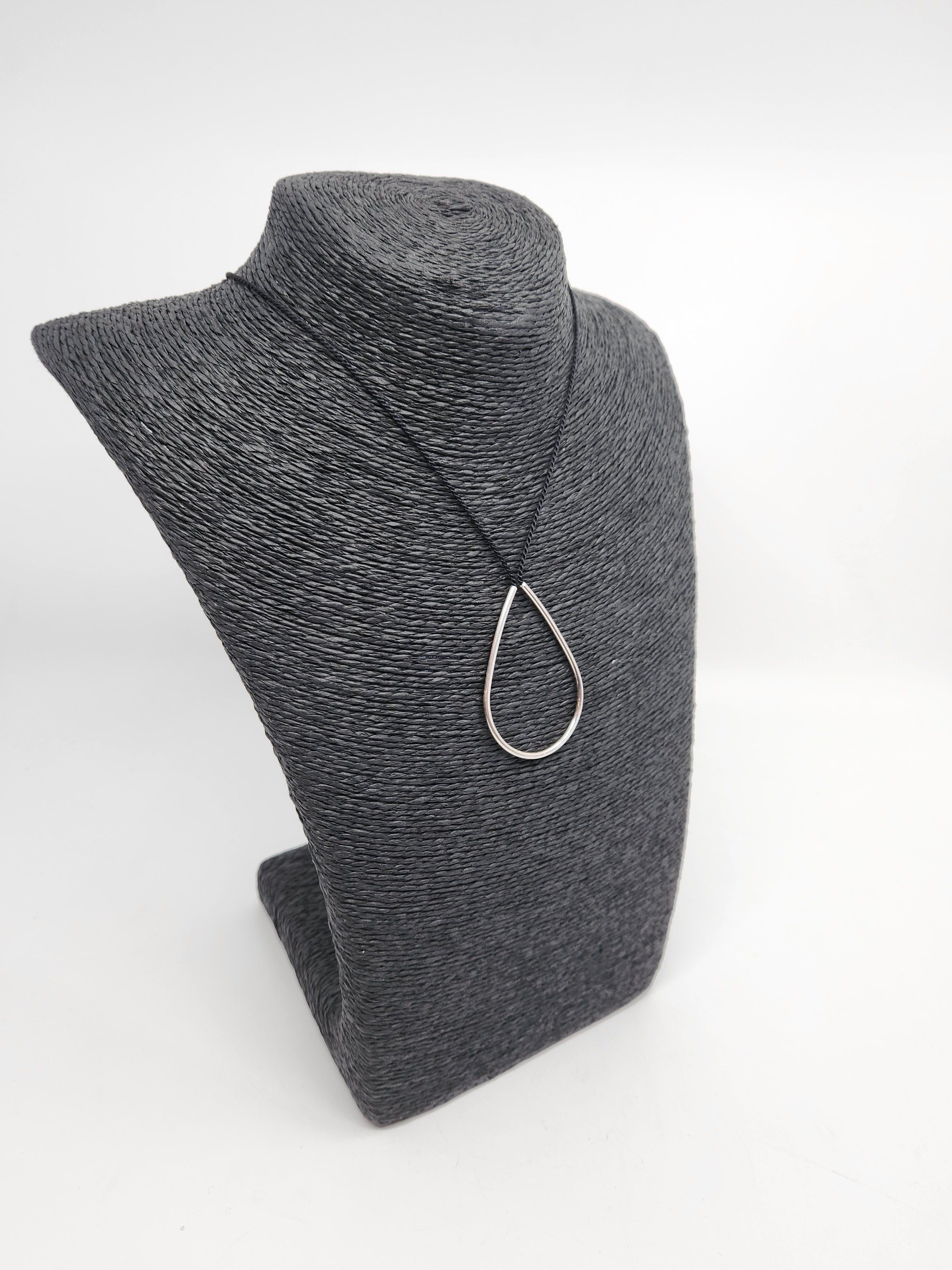 Large Dew Drop Necklace on Silk Cord - Assorted Cord Colours