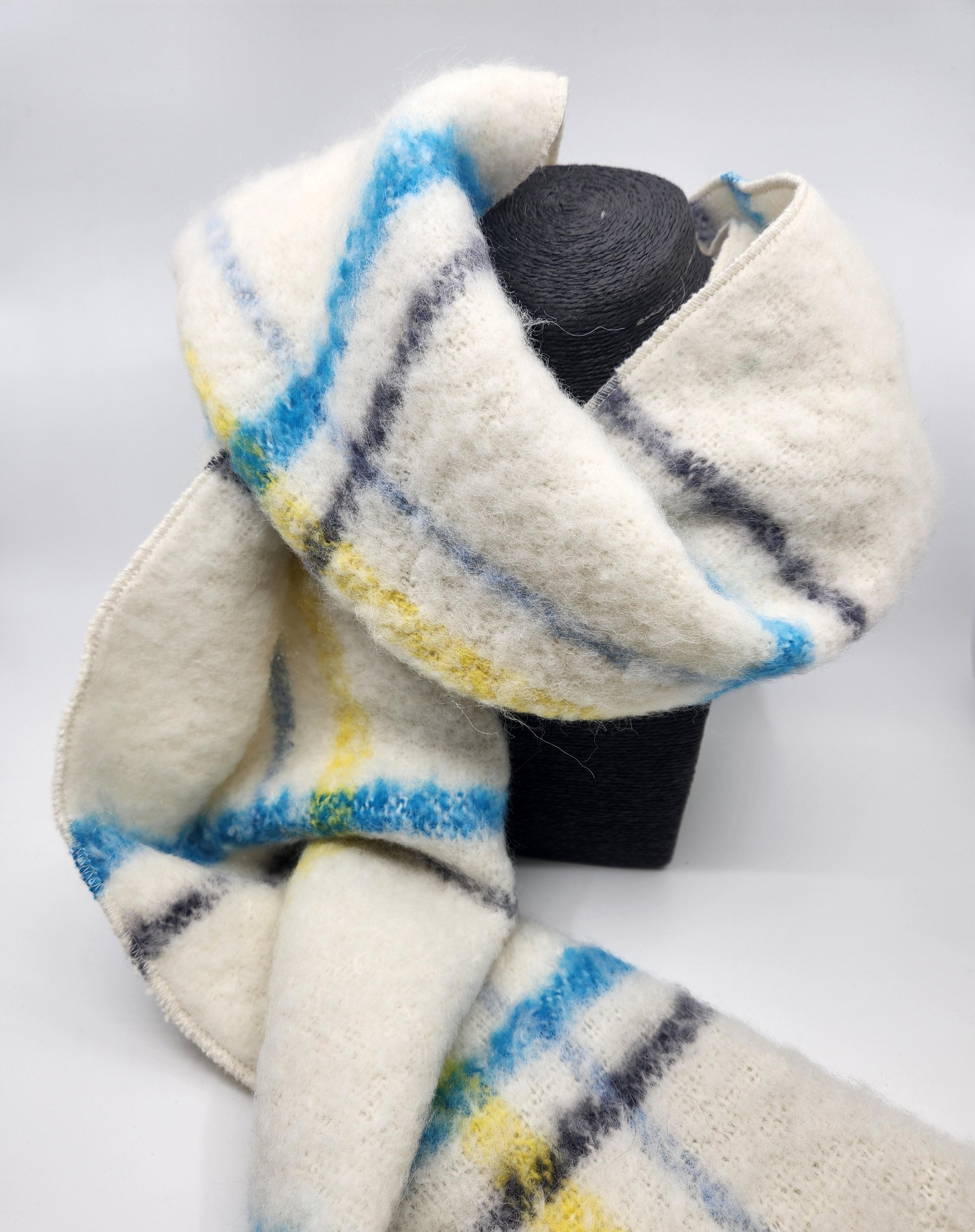 Waverly Mills 100% Alpaca Scarf - Blue Grid