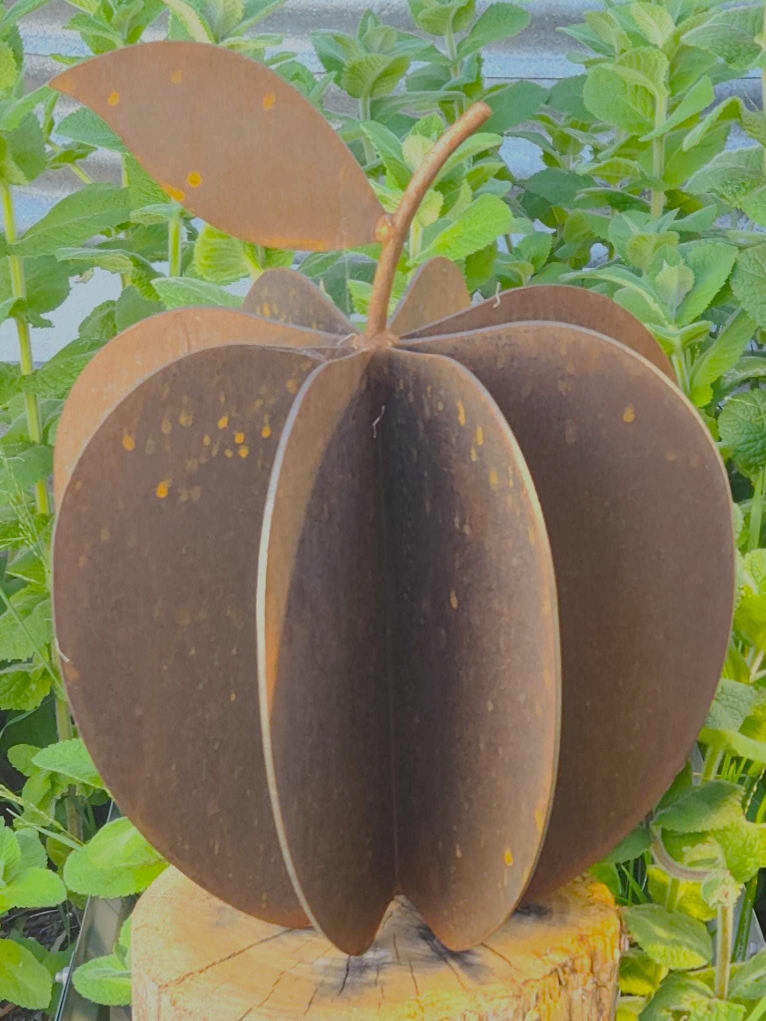 Petite Corten Steel Apple Sculpture