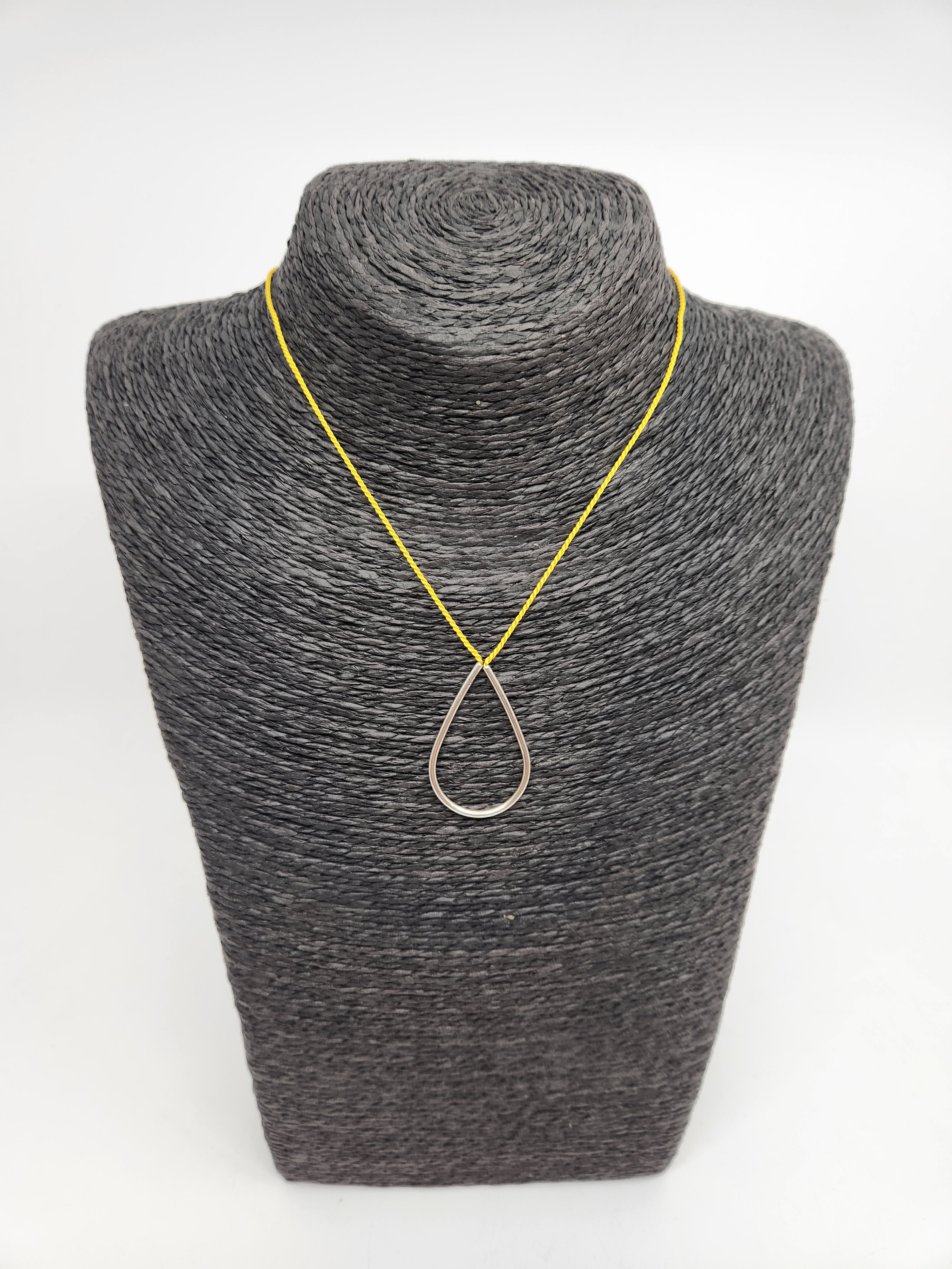 Small Dew Drop Necklace on Silk Cord - Assorted Cord Colours
