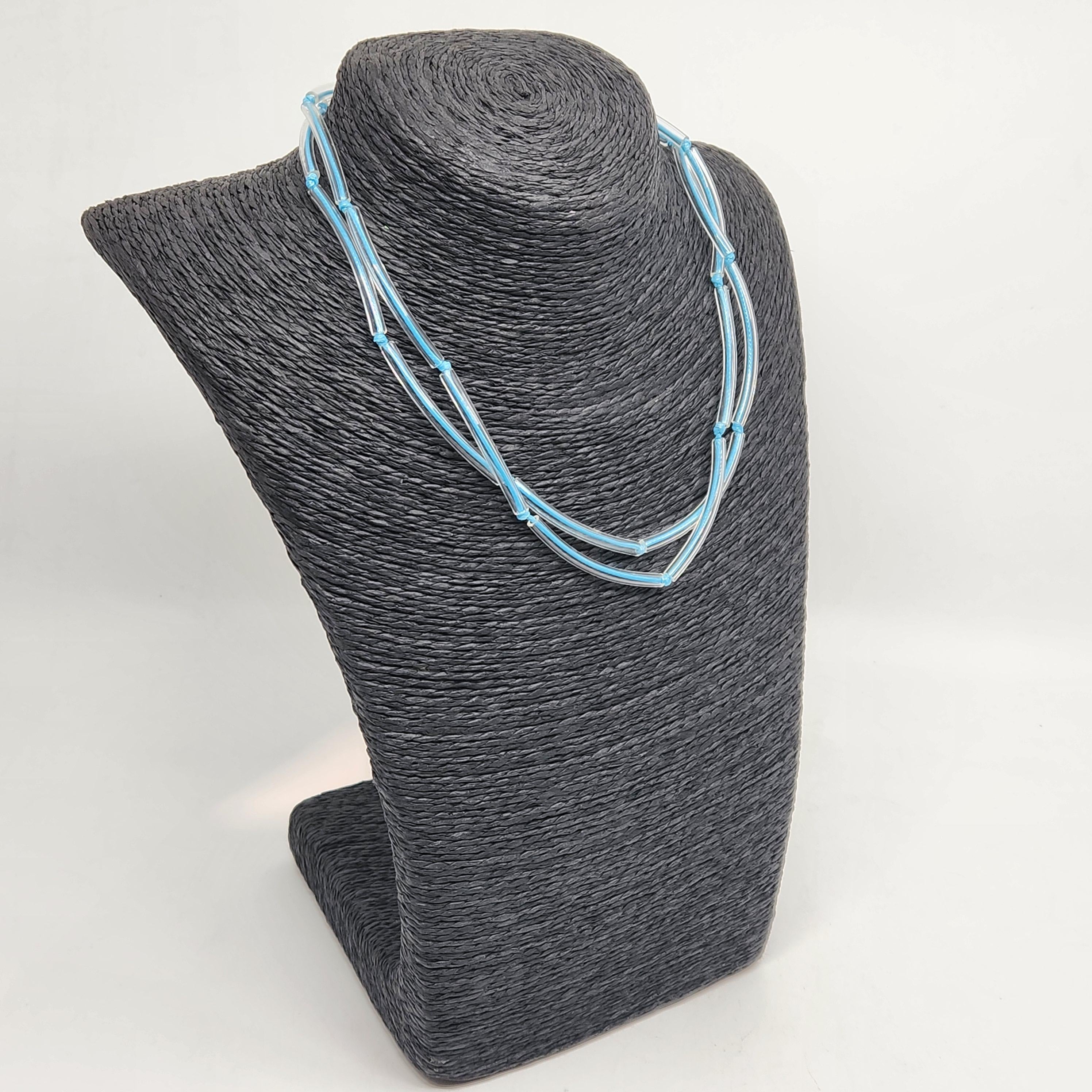 Glass Tube Double Strand Necklace