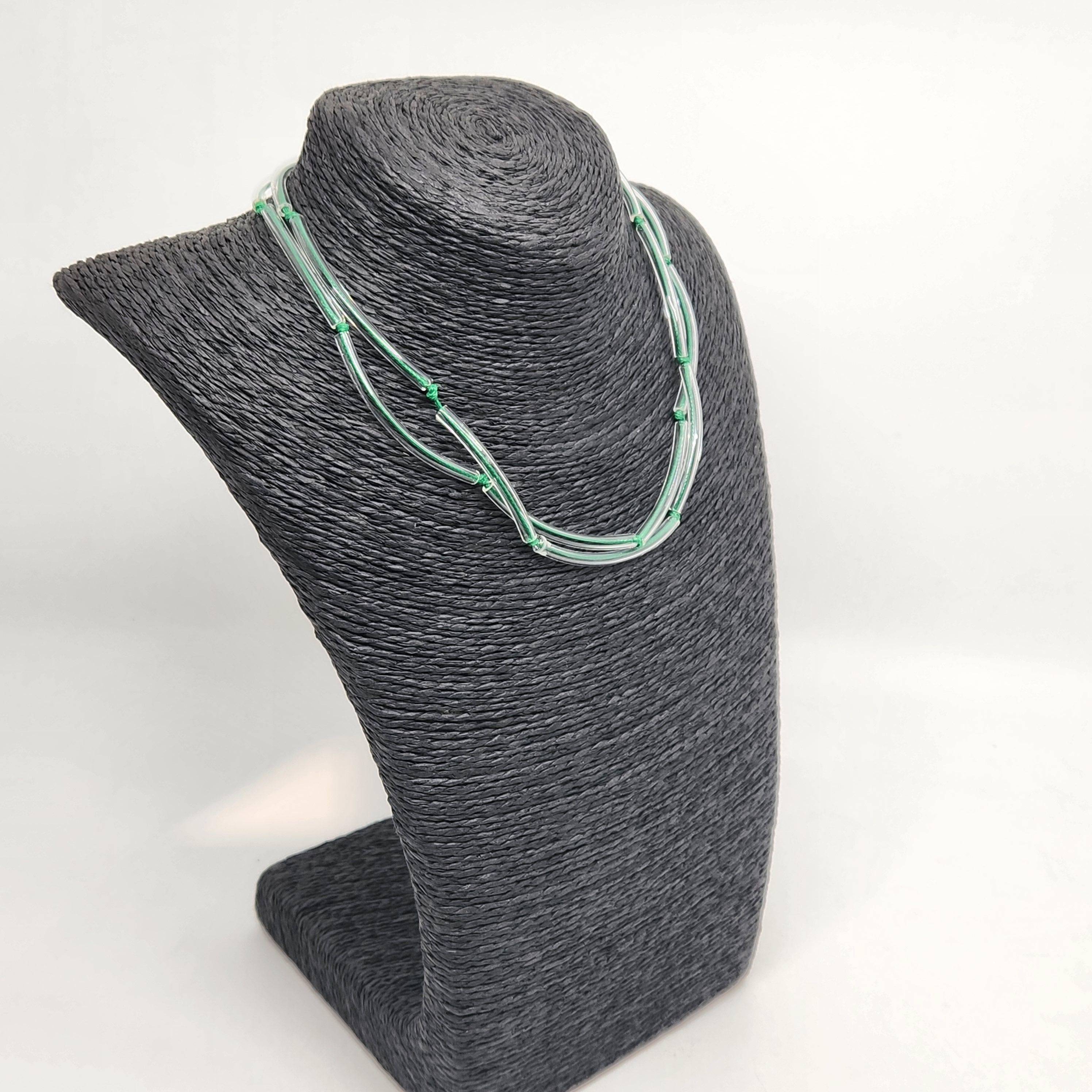 Glass Tube Double Strand Necklace