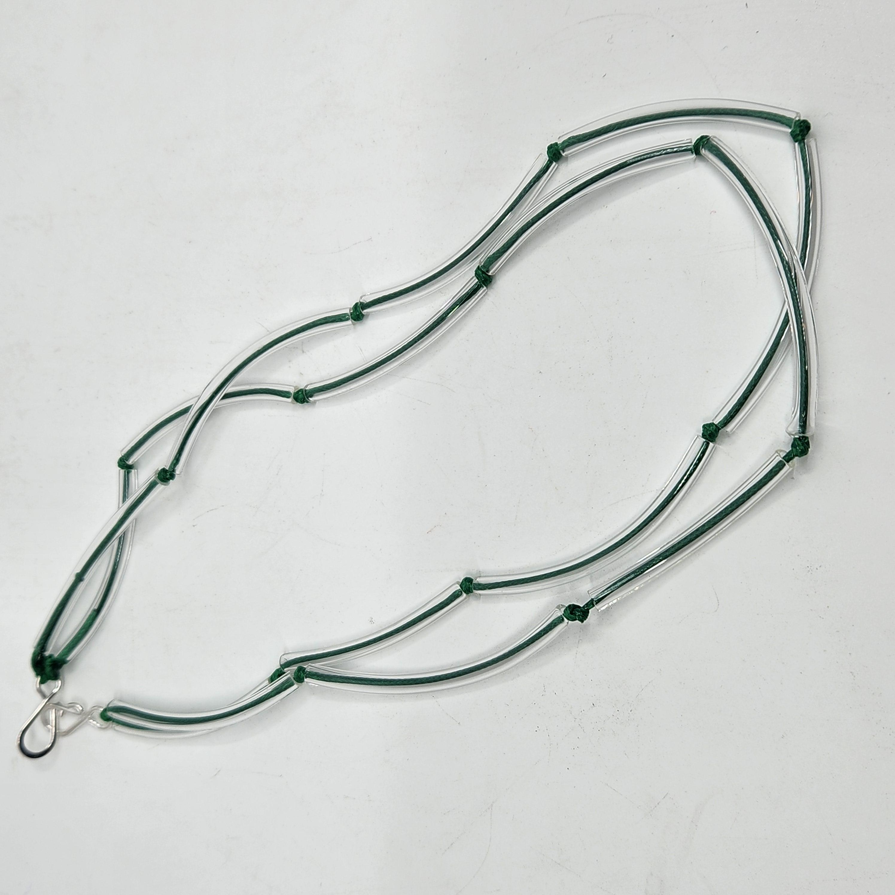 Glass Tube Double Strand Necklace