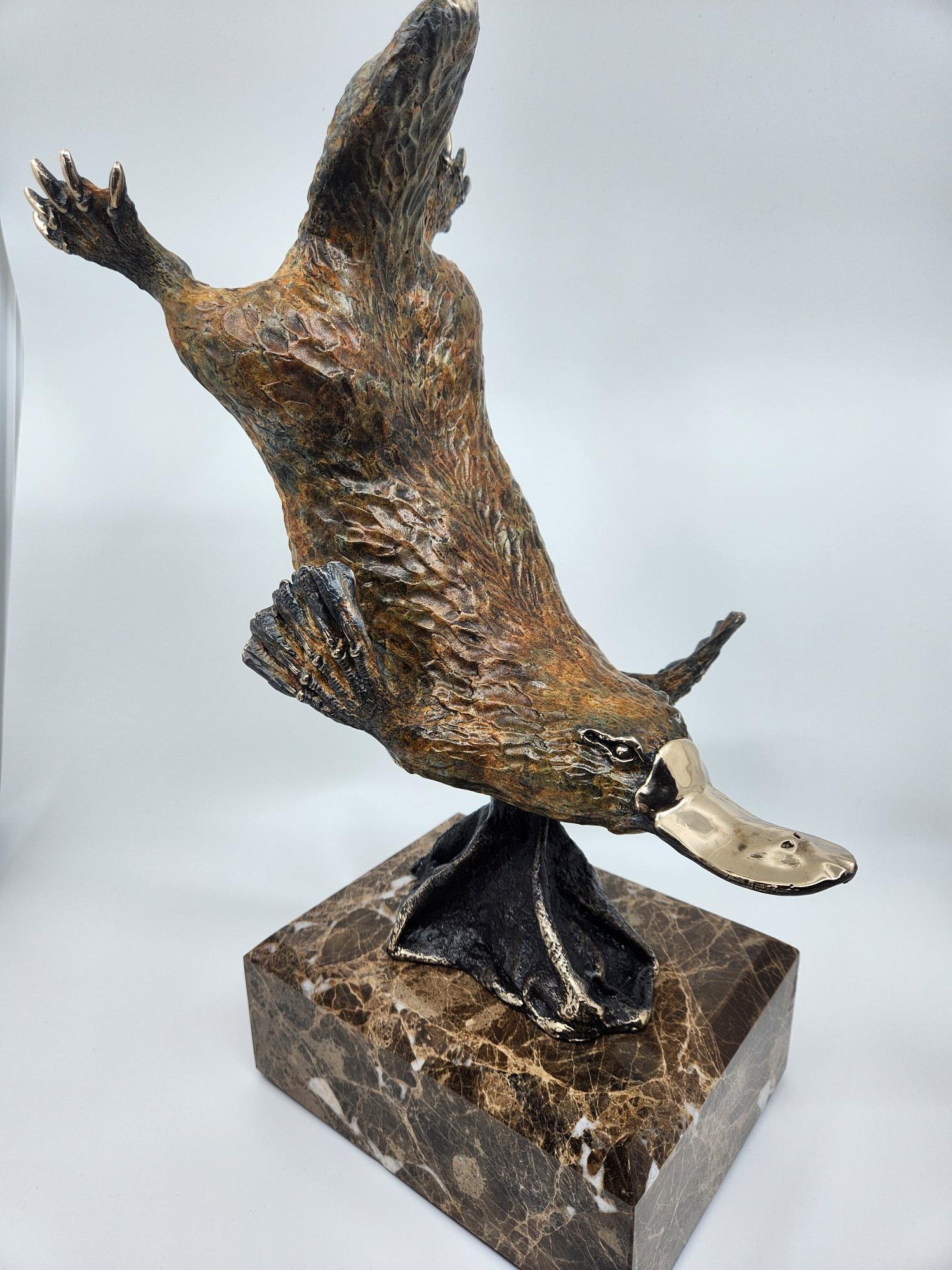 Lifesize Bronze Platypus Diving