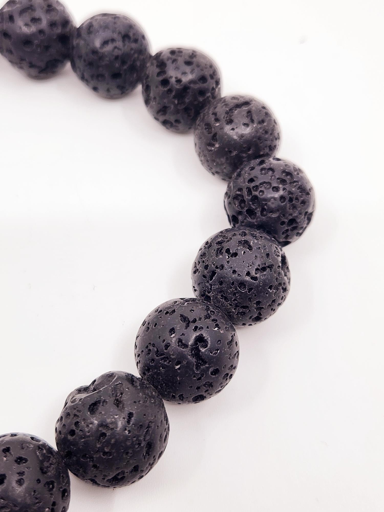 Lava Stone & Pearl Bracelet