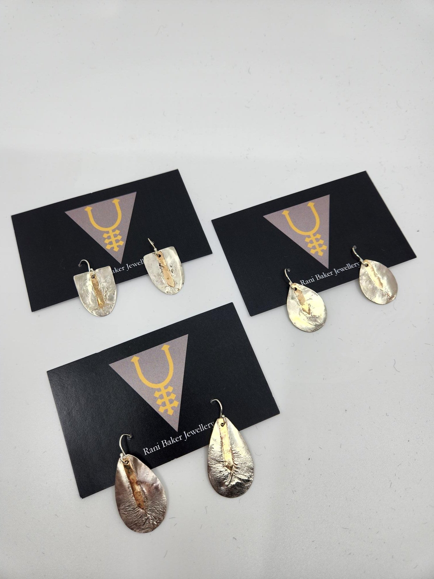 Reticulated 14ct Gold and Silver Earrings