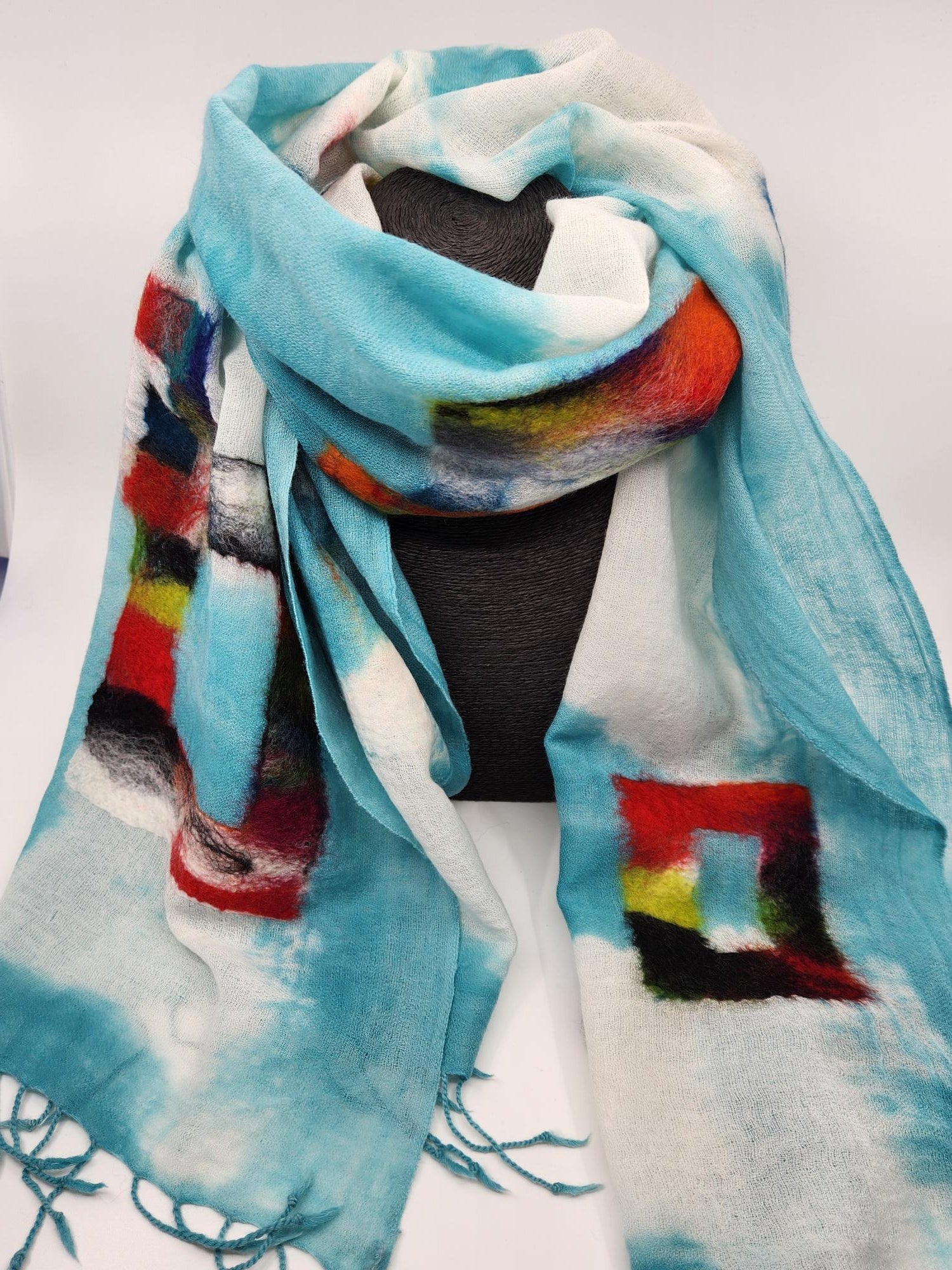 Felted Fine Wool Wrap - Blue
