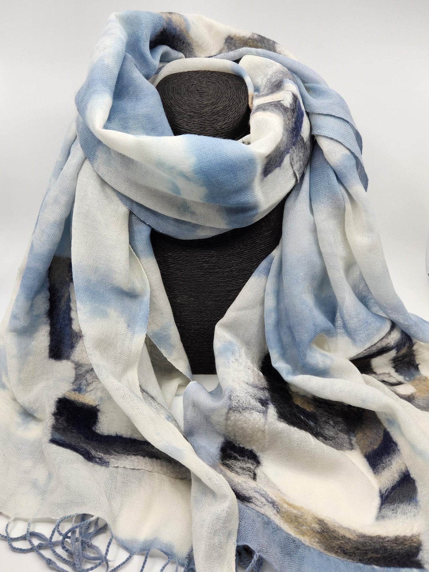 Felted Fine Wool Wrap - Pale Blue