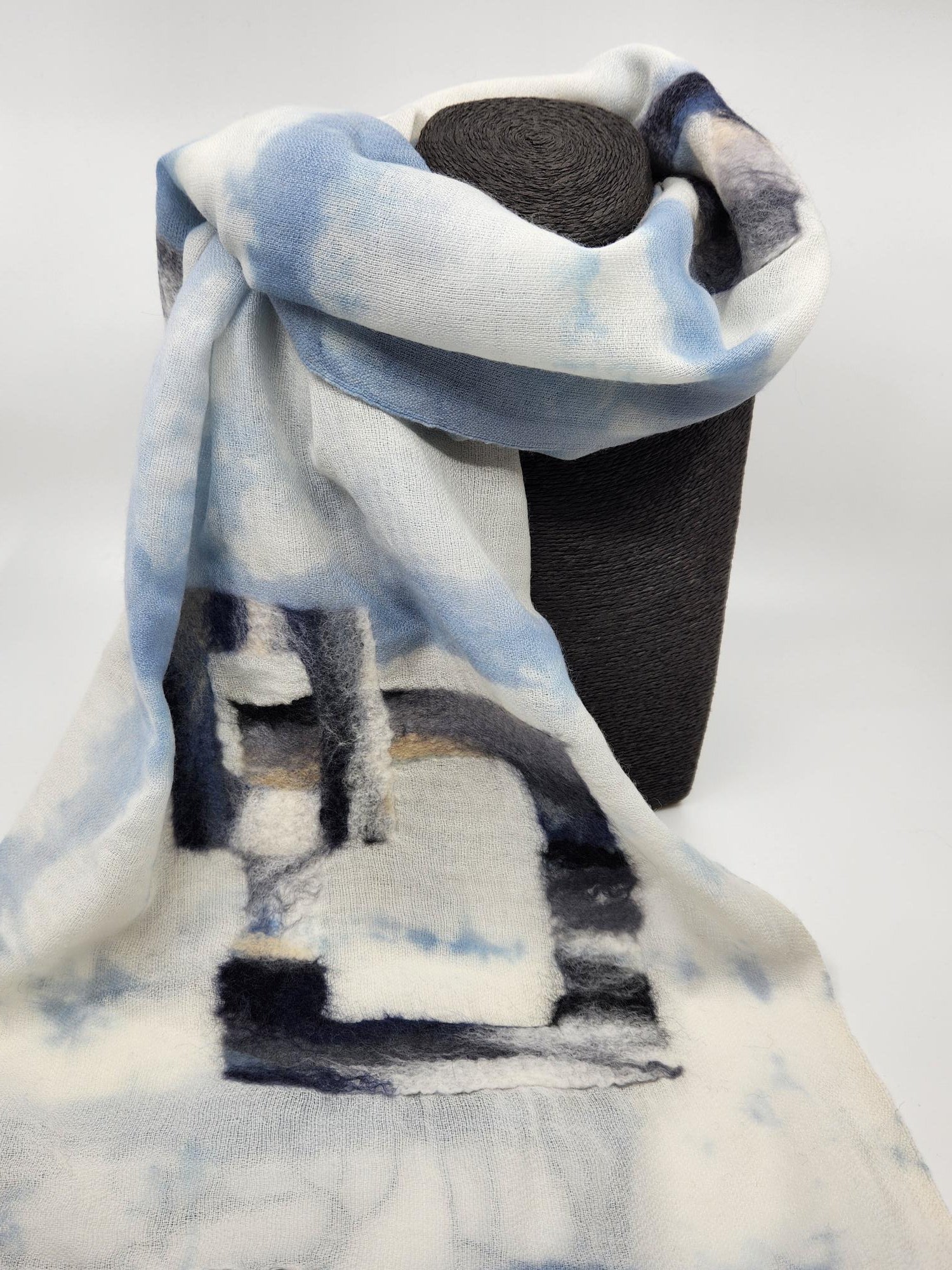 Felted Fine Wool Wrap - Pale Blue