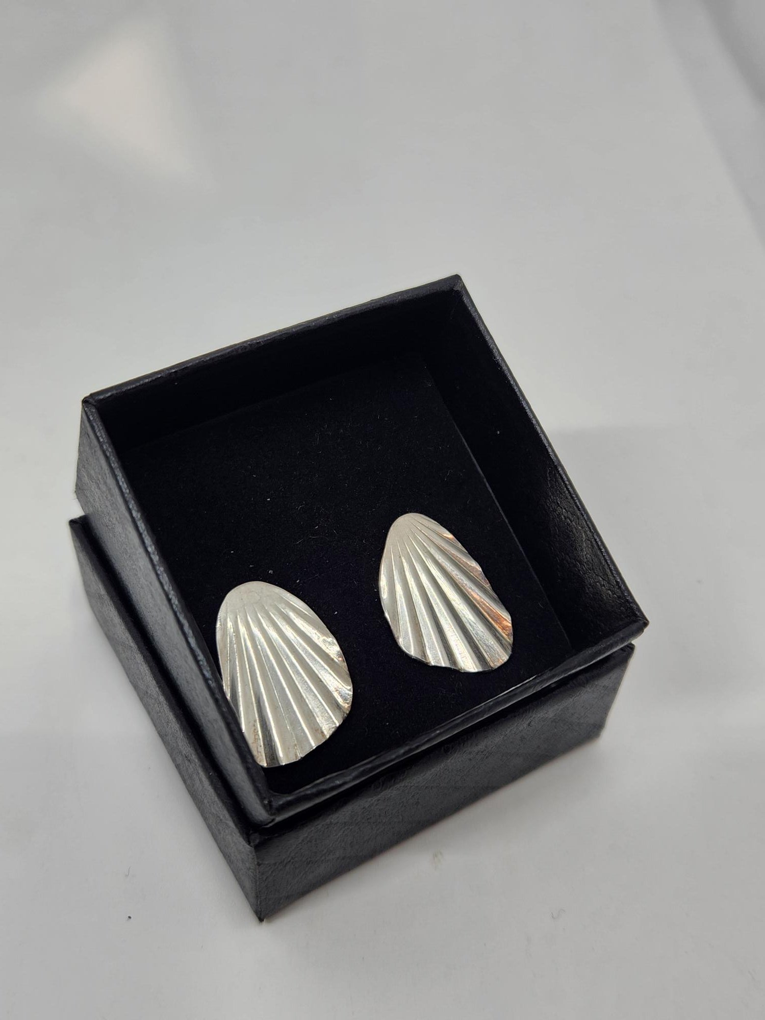 Half Shell Silver Earrings