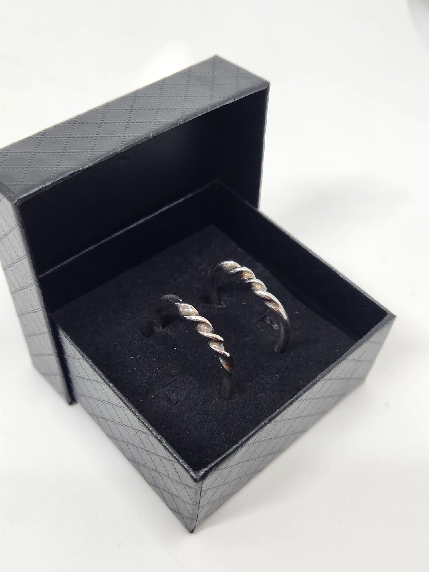 Twist Hoop Silver Earrings