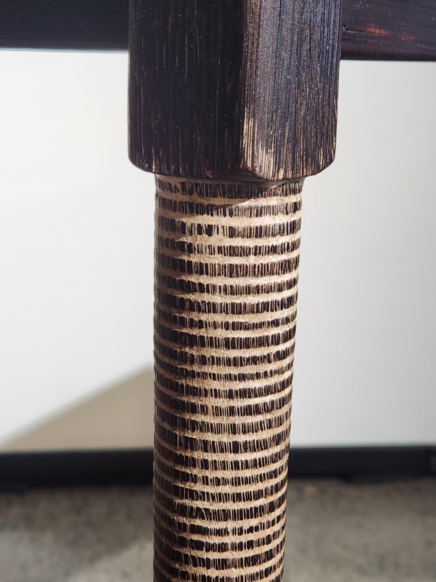 Celery Top Pine Hall Table on Burnt Plastered Legs