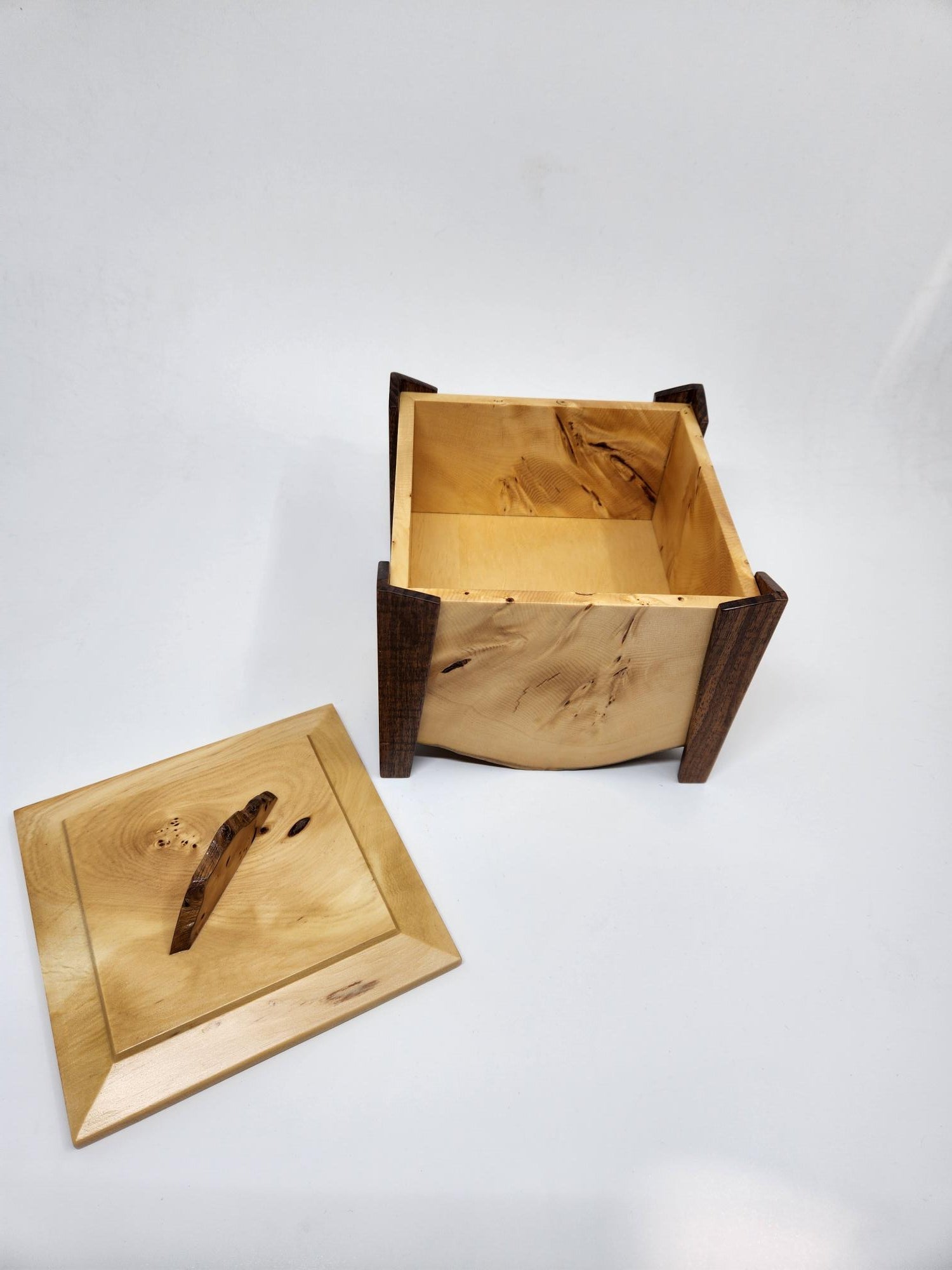 Birdseye Huon Pine Box with Angled Blackwood Legs