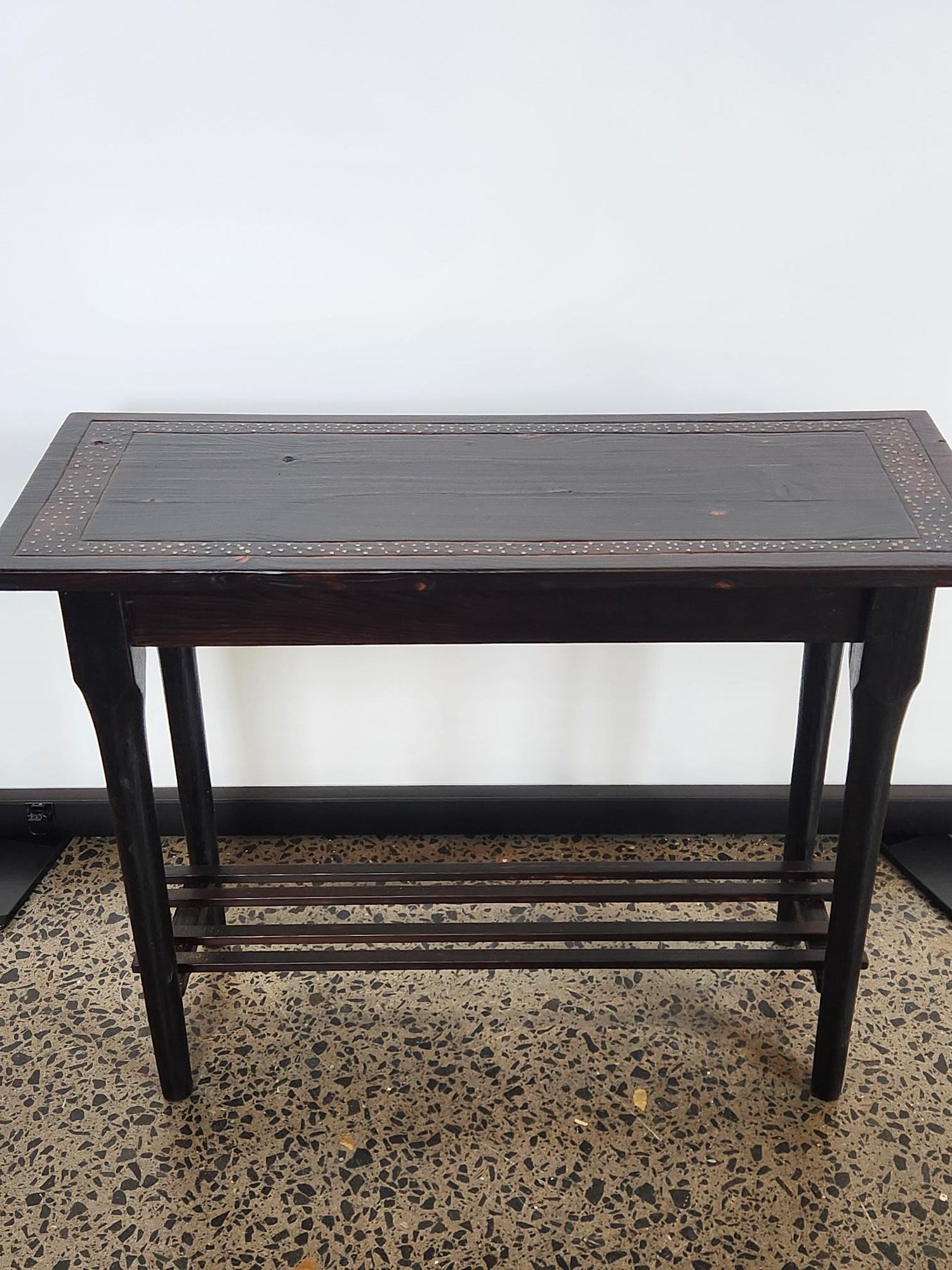 Burnt & Studded Celery Top Pine Side Table
