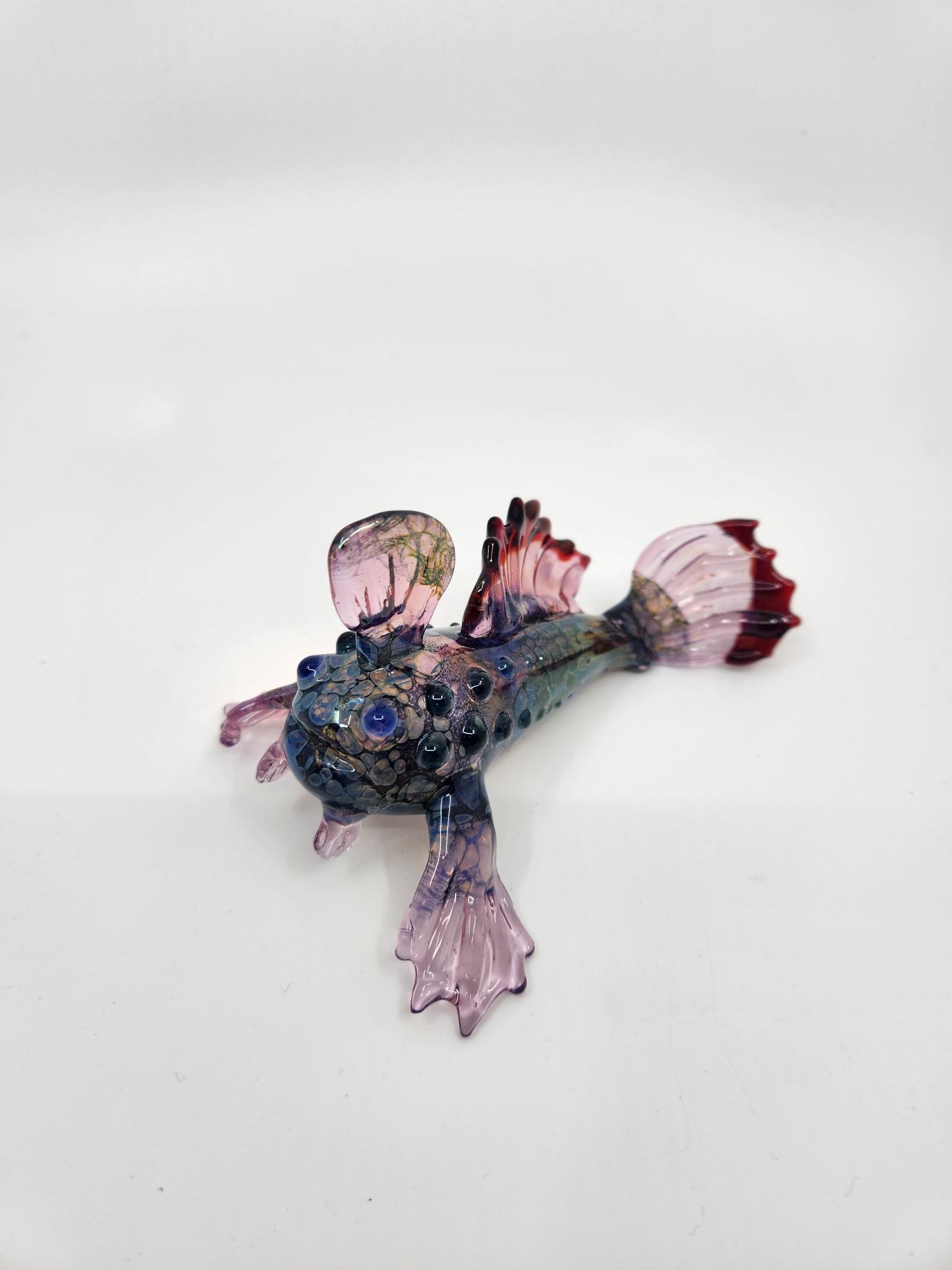 Pink & Blue Glass Handfish