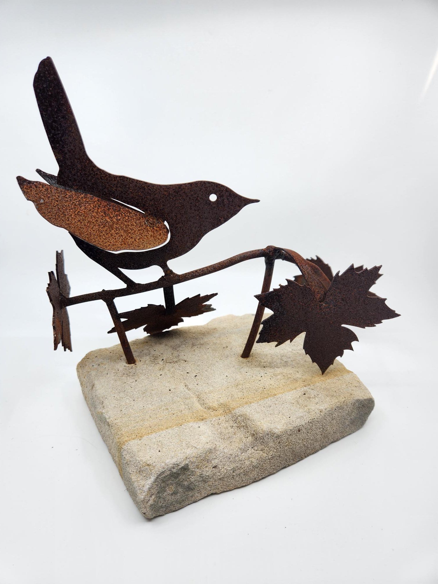 Mini Corten Steel Bird Sculpture