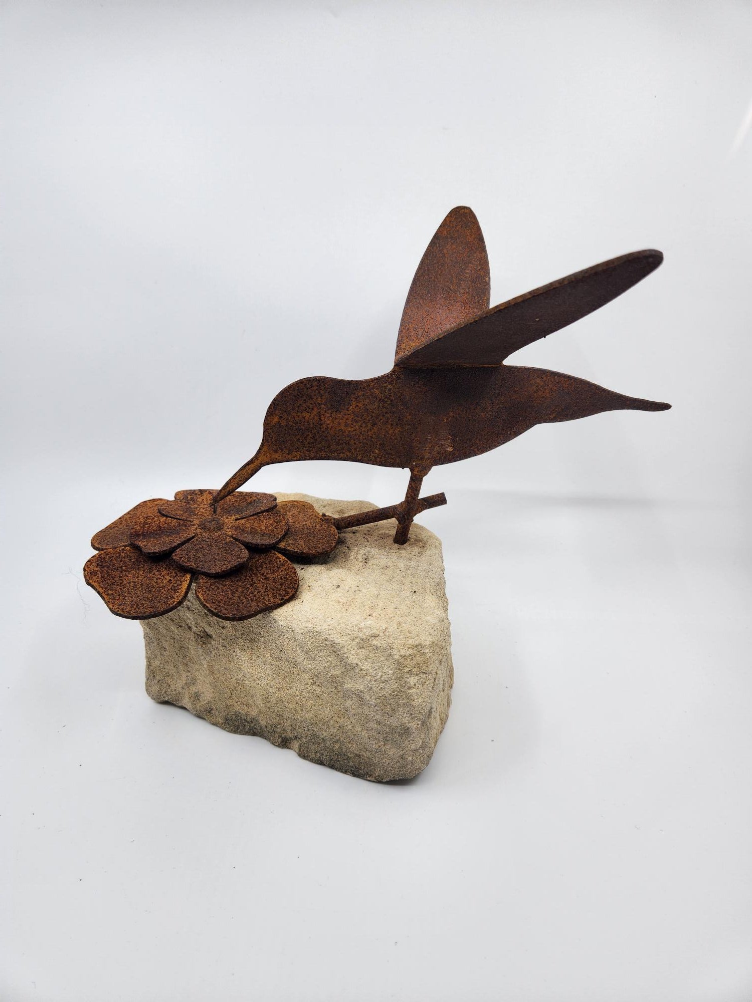 Mini Corten Steel Bird Sculpture