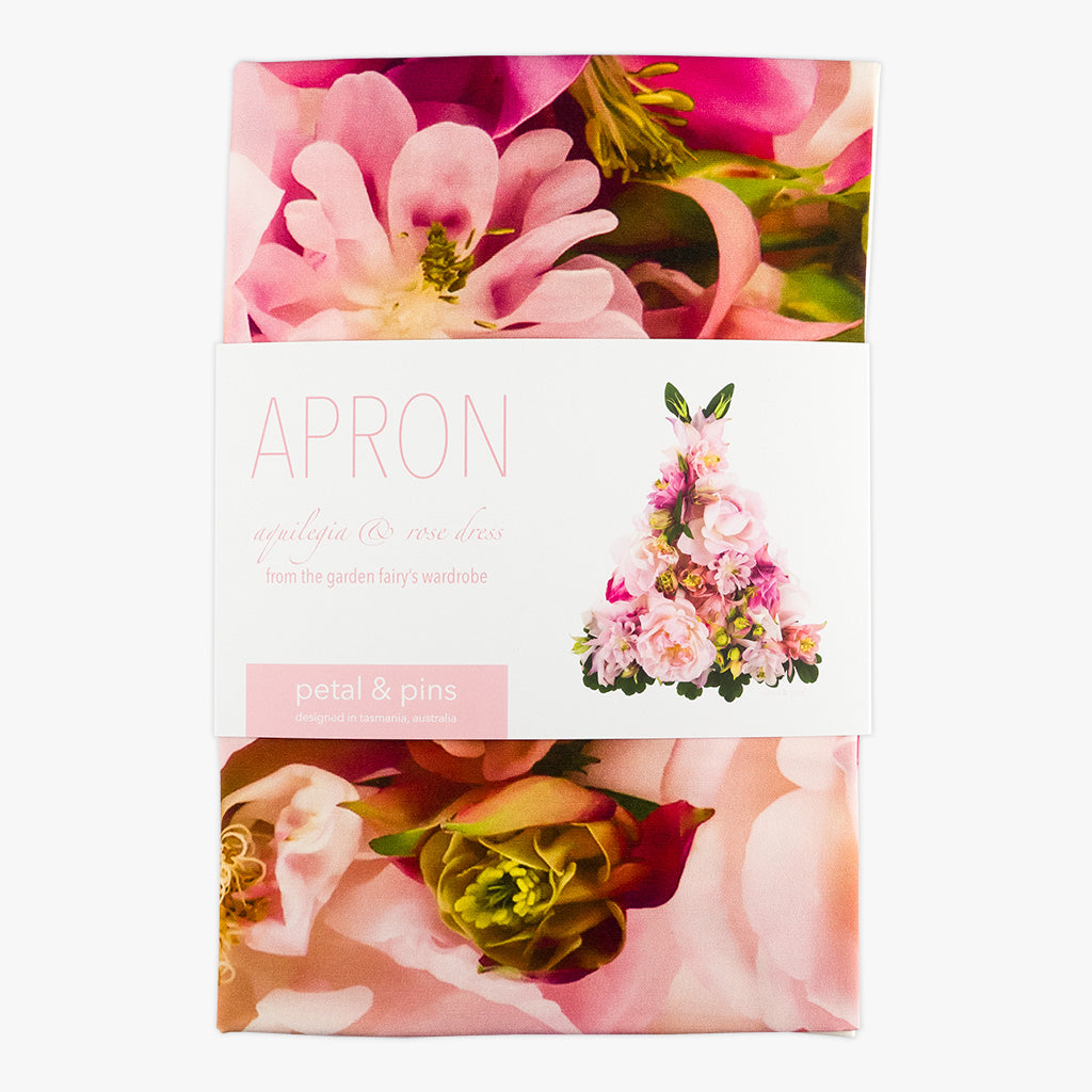 Botanical Couture Apron - Aquilegia & Rose