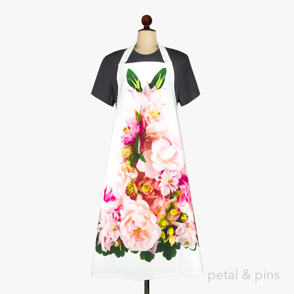 Botanical Couture Apron - Aquilegia & Rose