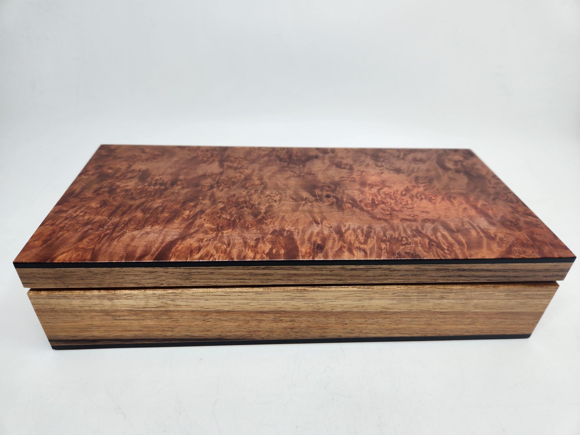 Burl Myrtle & Blackwood Timber Box - Long