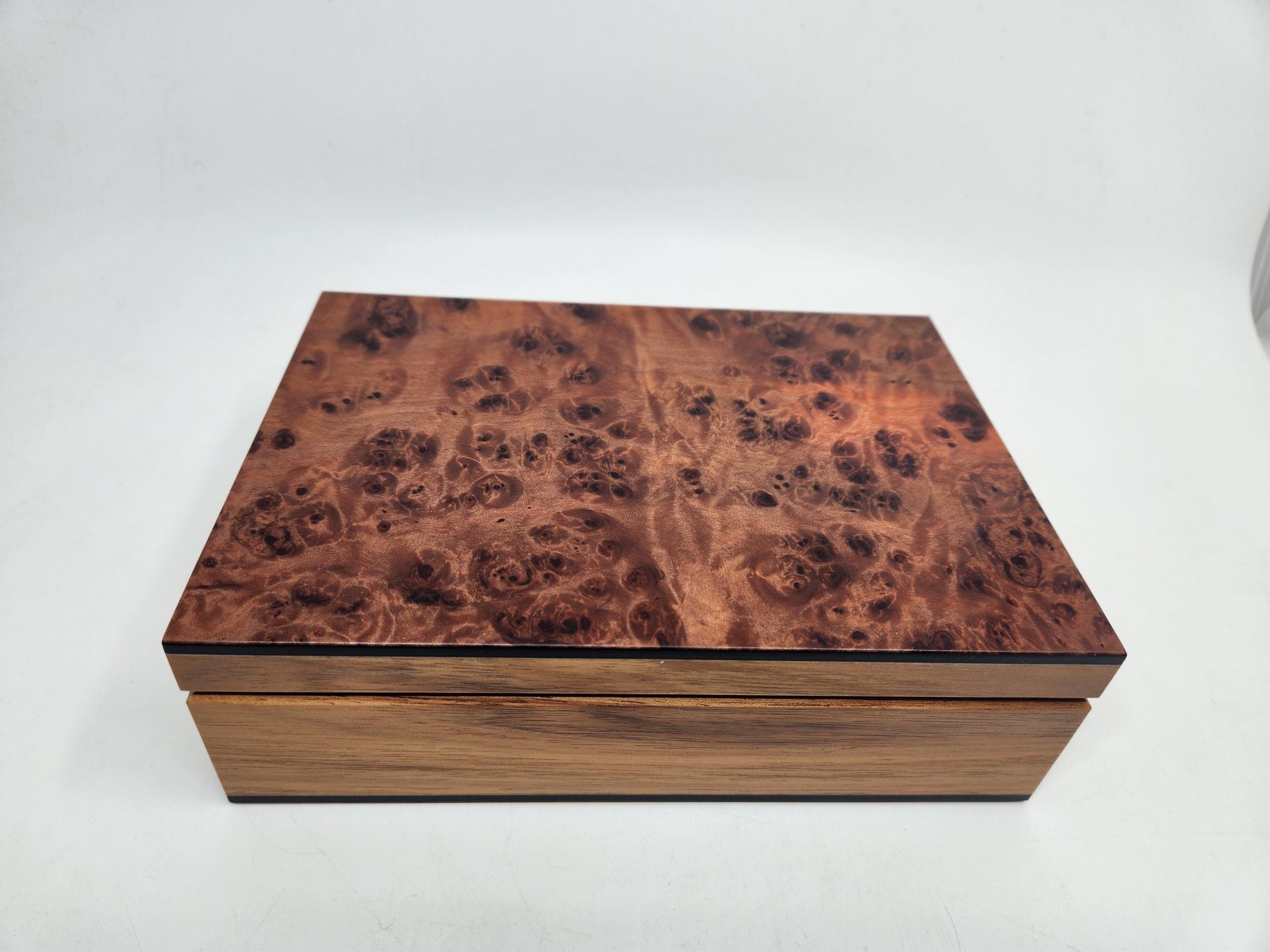 Burl Myrtle & Blackwood Timber Box - Small