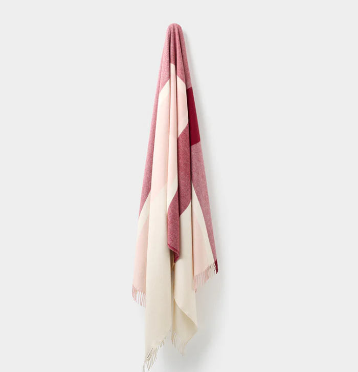 Extra Large Merino Wool Throw - Burgundy